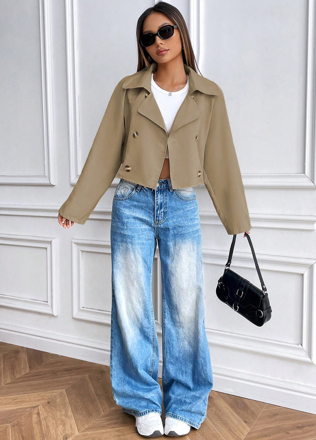 Плащ SHEIN тренчкот на пуговицах демисезон (339052628)