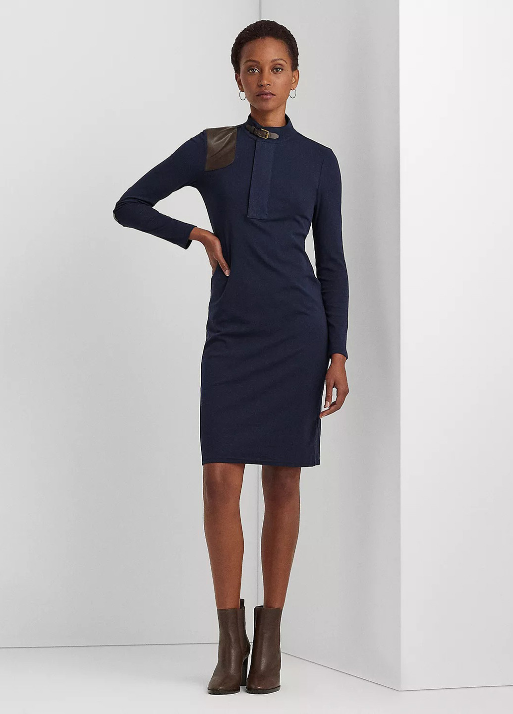 Темно-синя кежуал сукня силуетна Ralph Lauren однотонна