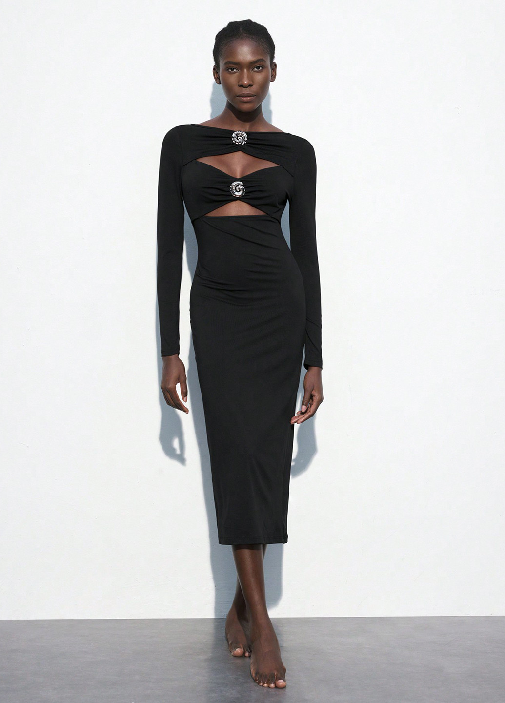 Чорна вечірня, кежуал сукня футляр SHEIN однотонна