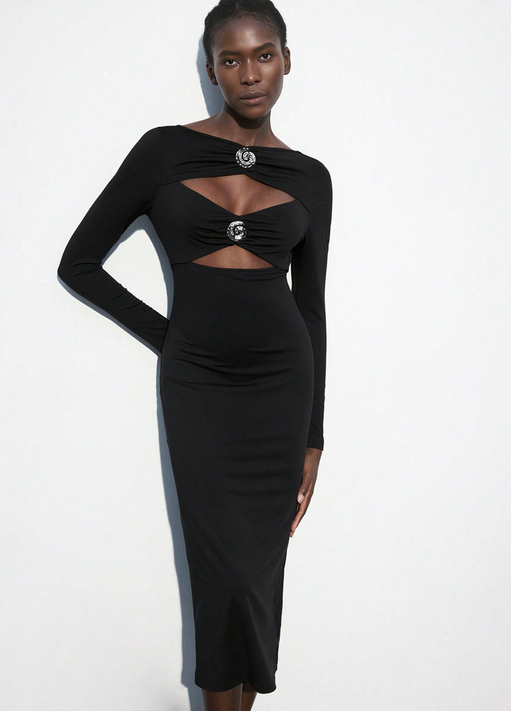 Чорна вечірня, кежуал сукня футляр SHEIN однотонна