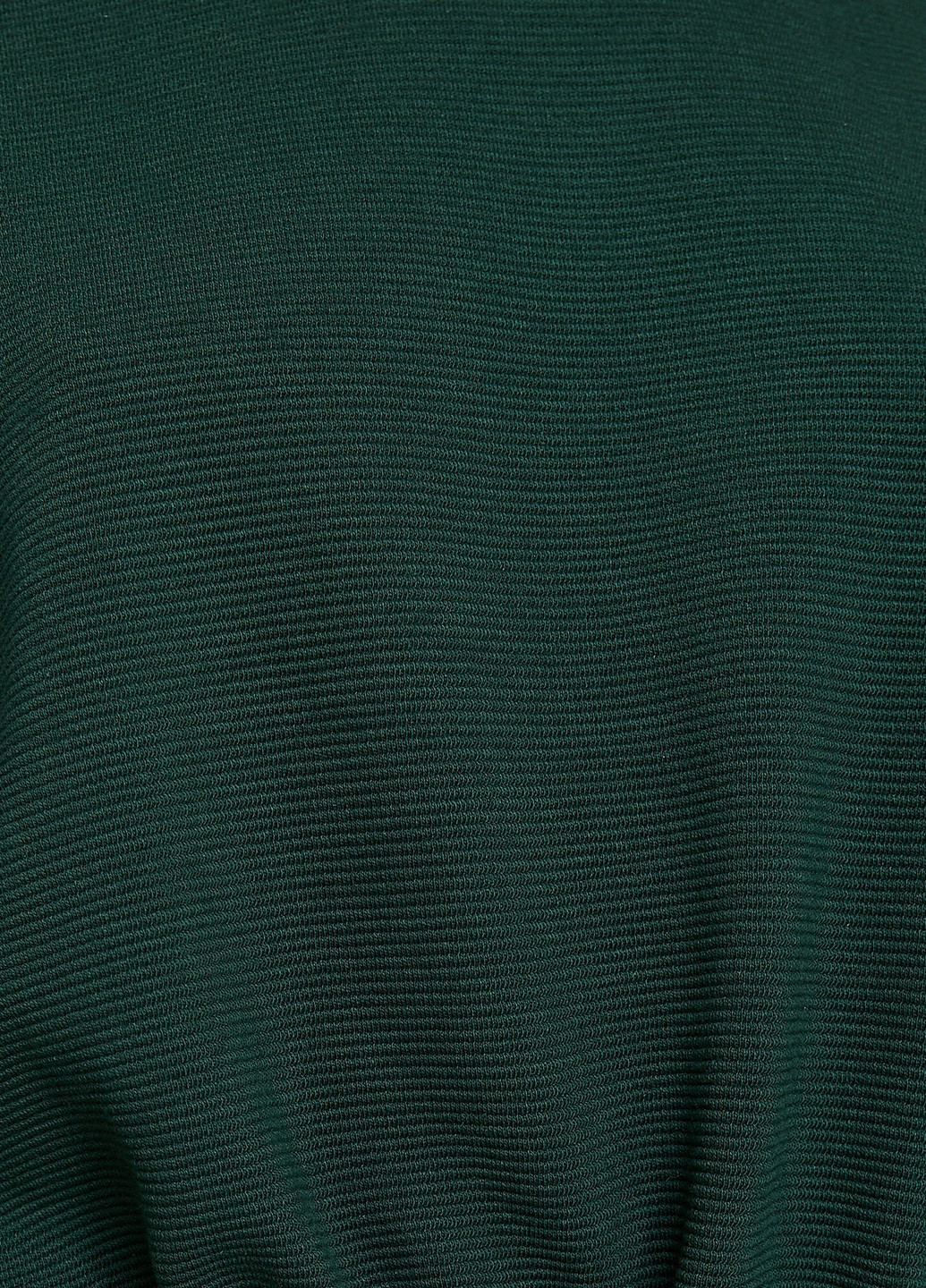 Свитшот KOTON - Прямой крой однотонный темно-зеленый кэжуал трикотаж, хлопок - (203454910)