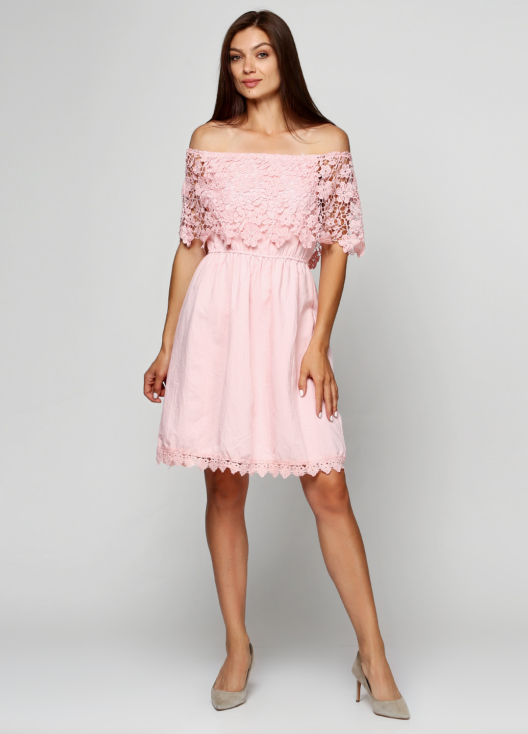 Світло-рожева кежуал платье No Brand з орнаментом