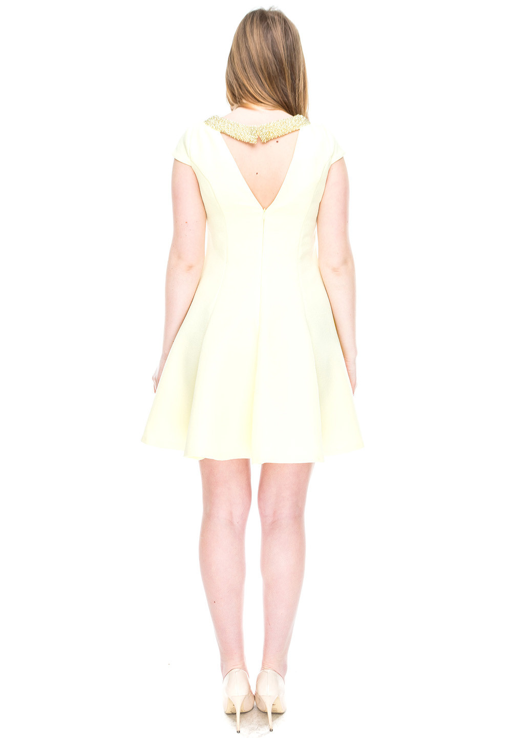 Светло-желтое кэжуал платье J. Arggido однотонное