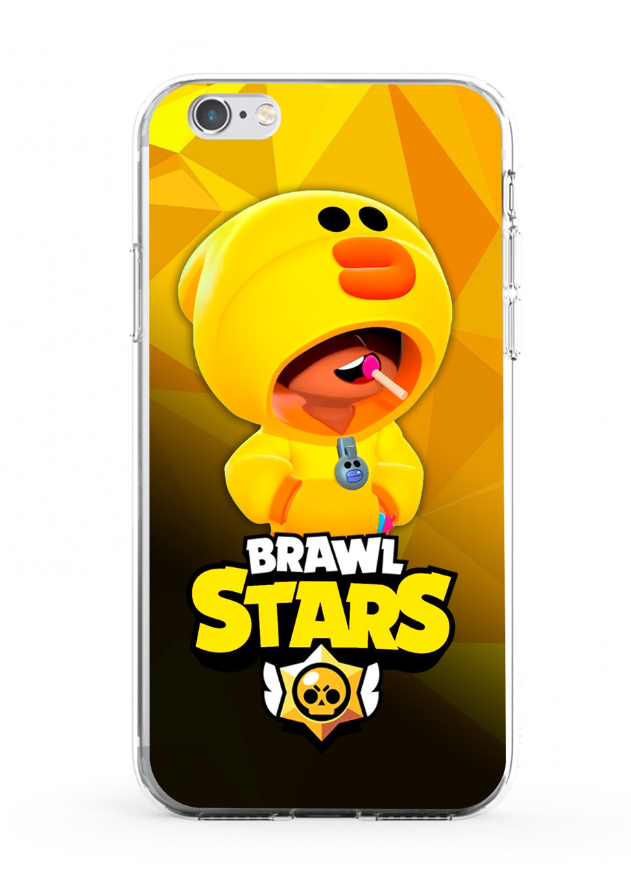 Чехол силиконовый Apple Iphone 6 Леон Утка Цыпленок Бравл Старс (Leon Sally Brawl Stars) (6937-1020) MobiPrint (219288164)