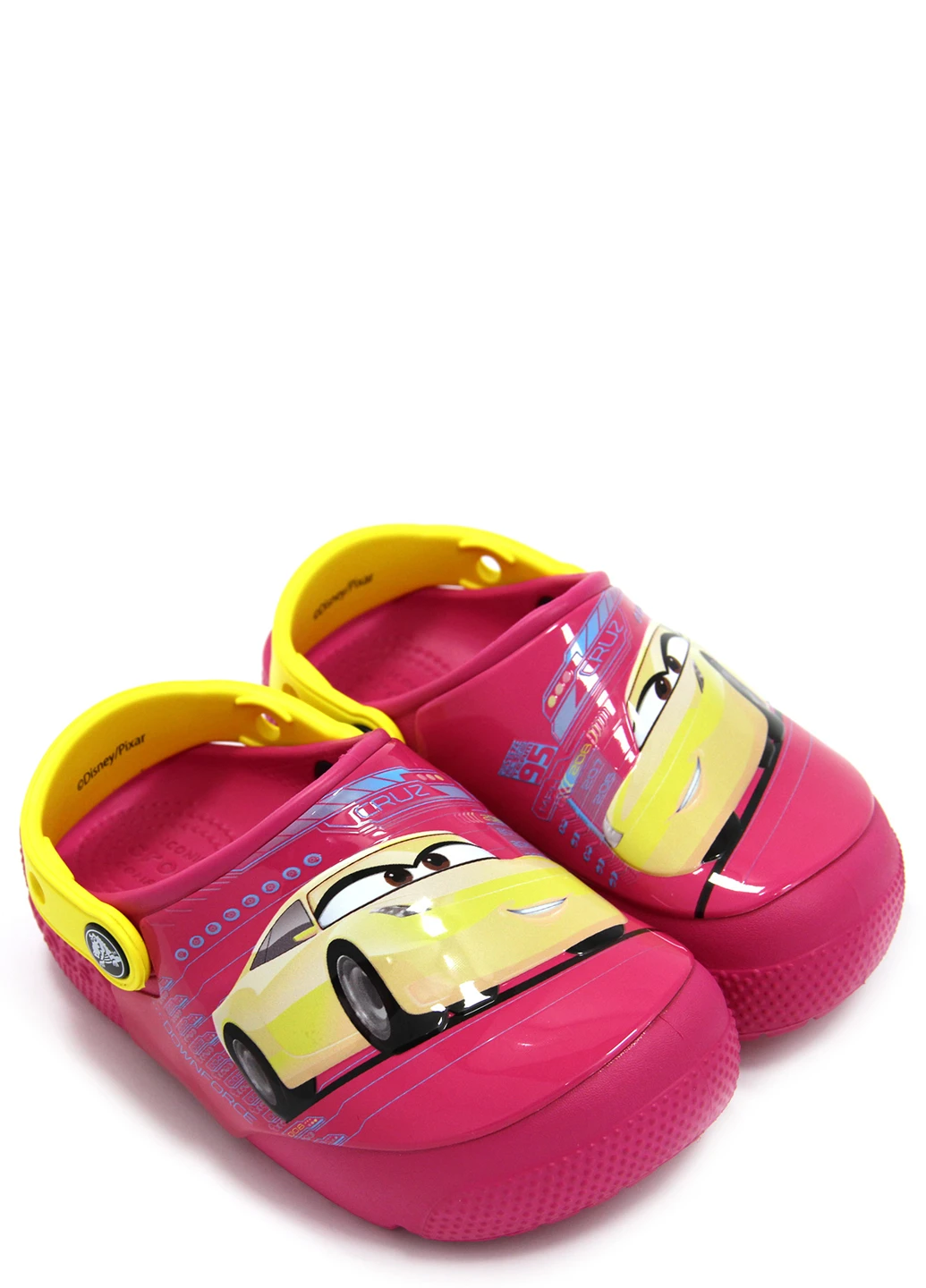 Розовые сабо для девочек funlab lights cars 3 clog Crocs