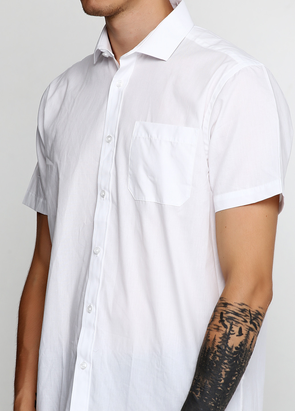 Белая кэжуал рубашка однотонная Cedar Wood State