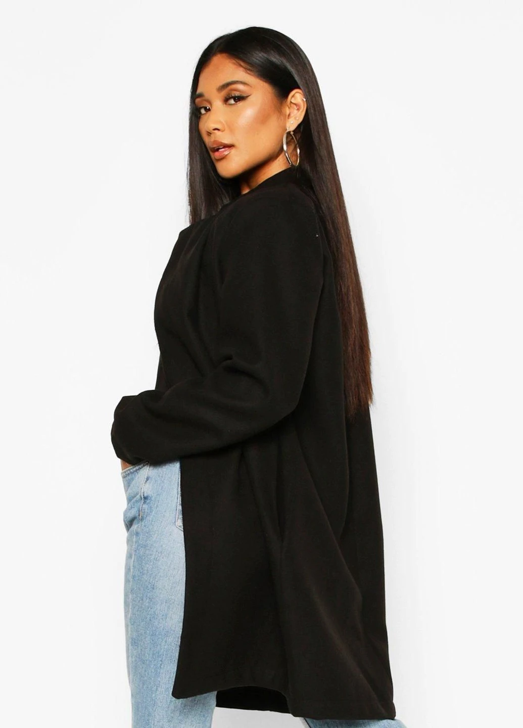 Чорне демісезонне Пальто Boohoo