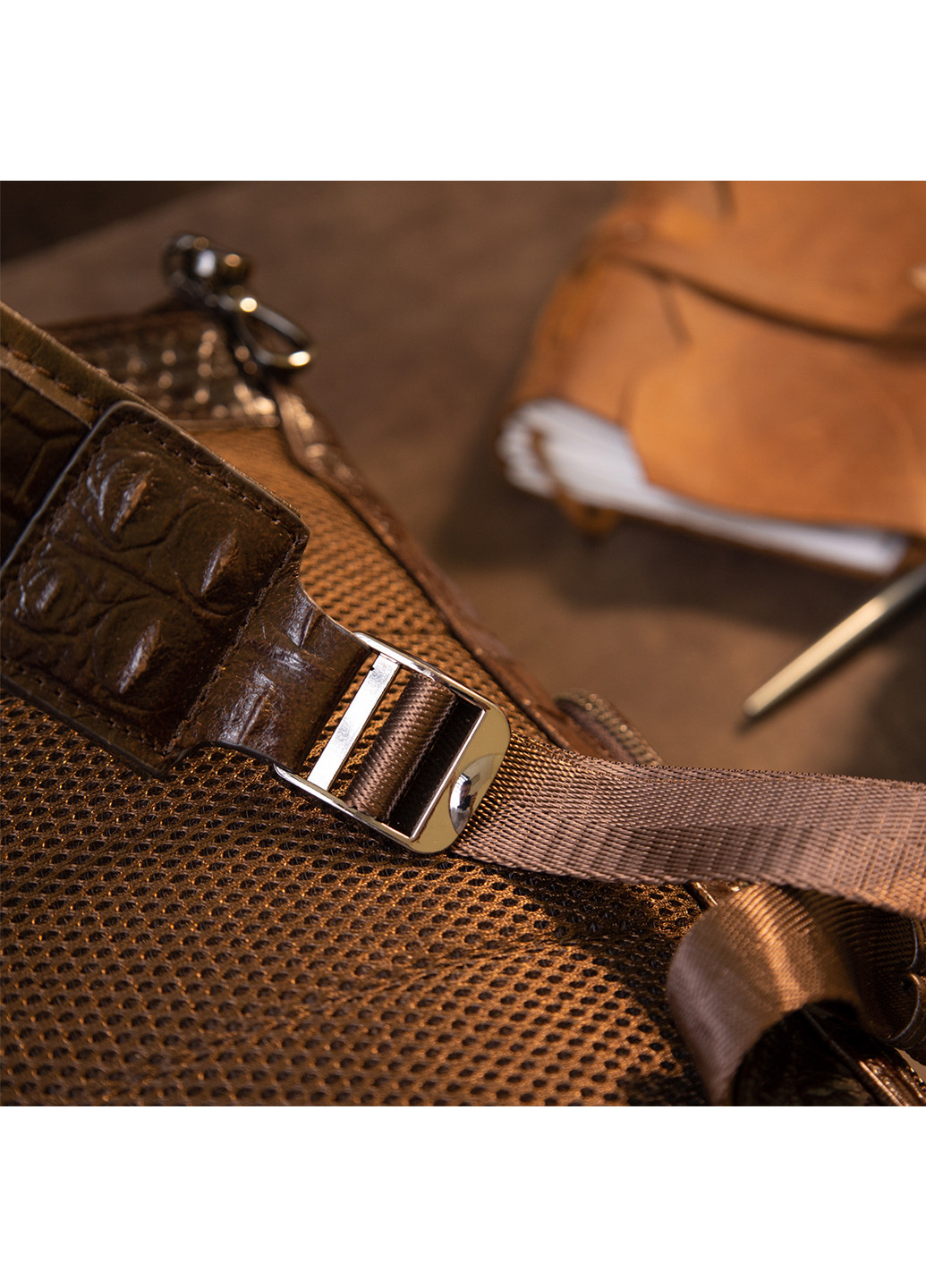 Рюкзак под рептилию кожаный 30х37,5х9 см Vintage (232989701)