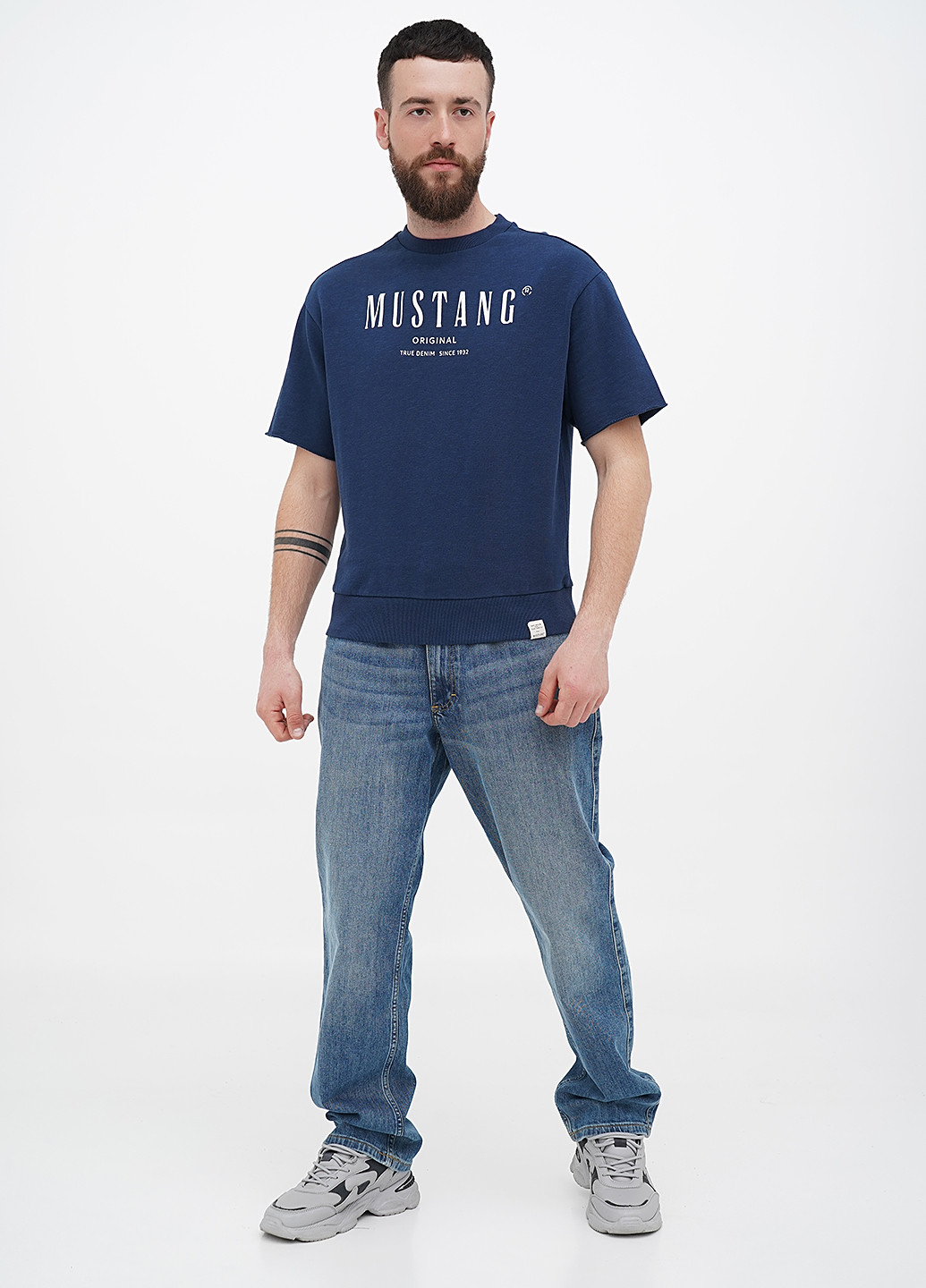 Темно-голубые демисезонные регюлар фит джинсы Mustang