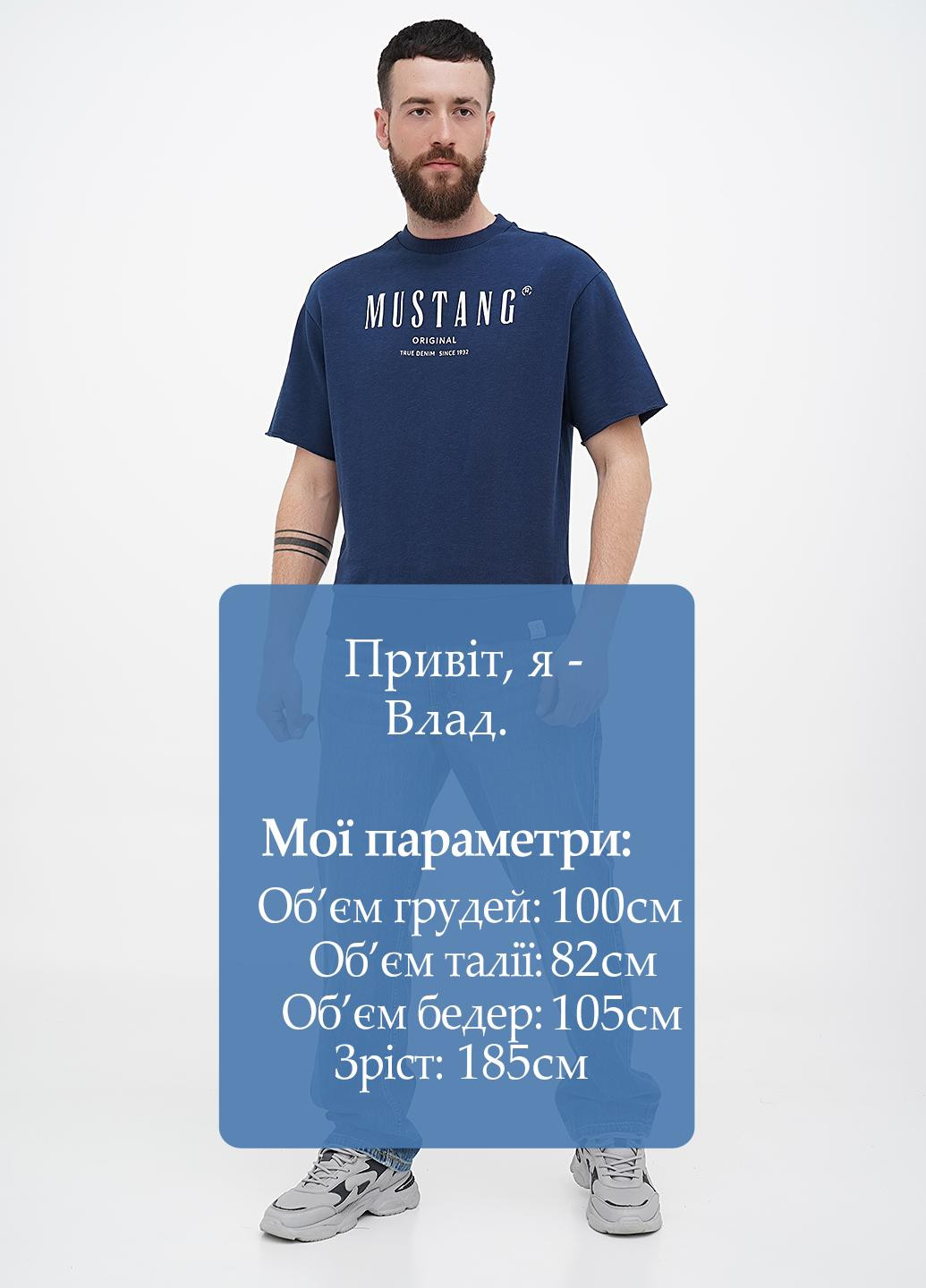 Темно-голубые демисезонные регюлар фит джинсы Mustang