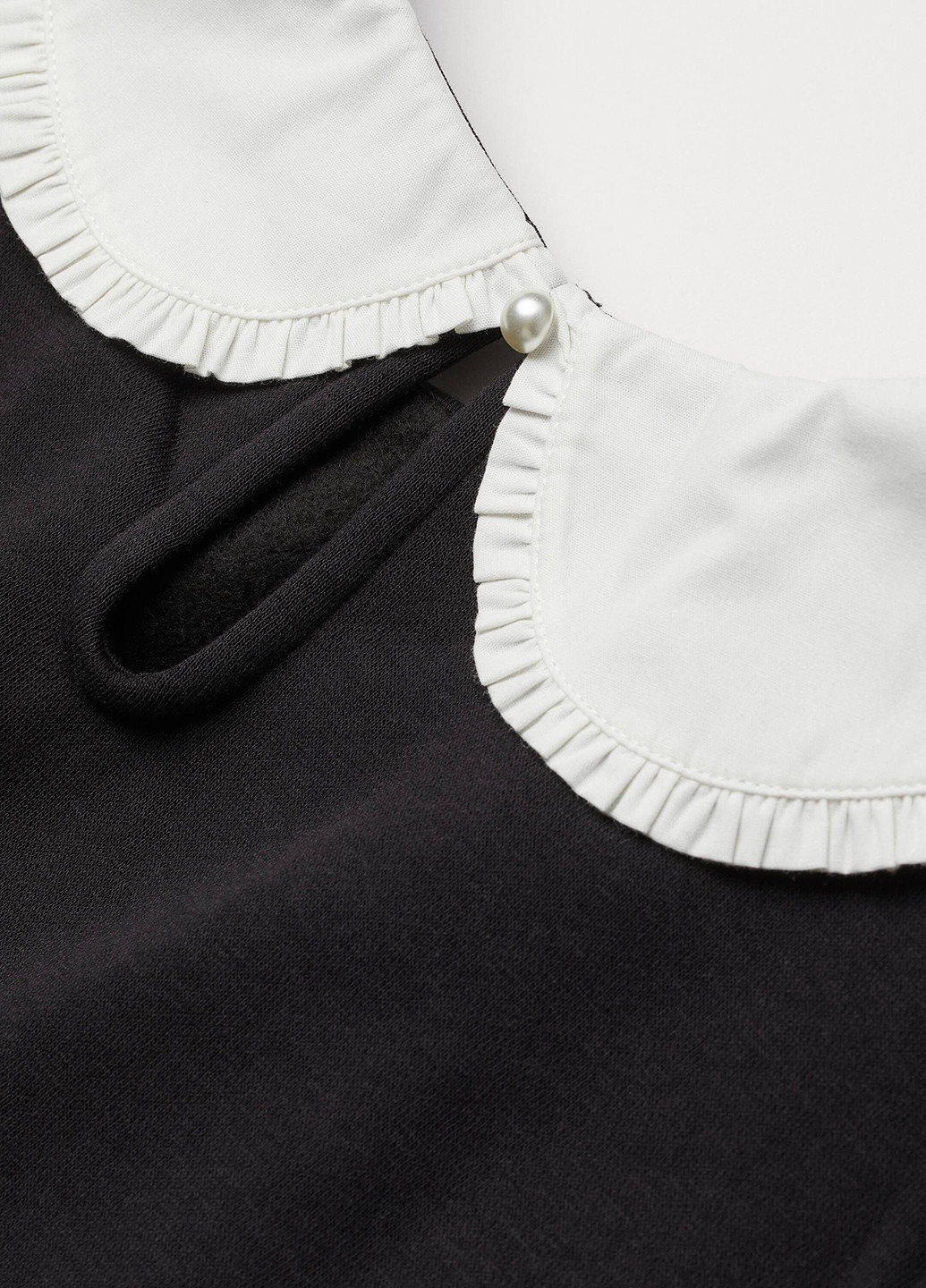 Чорний світшот H&M колор блок гудзики, оборки (366276466)