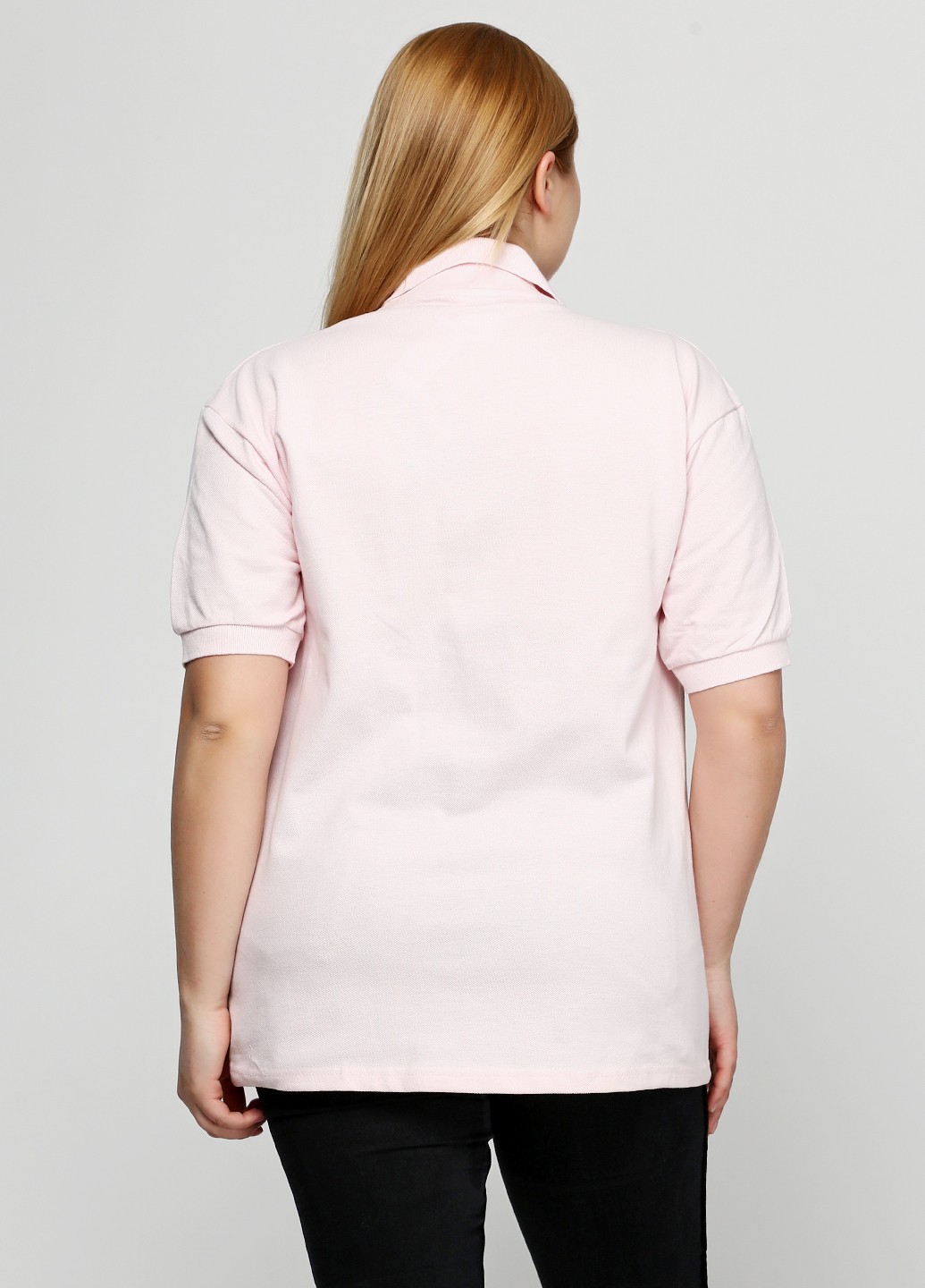 Бледно-розовая женская футболка-поло Cotton DeLuxe