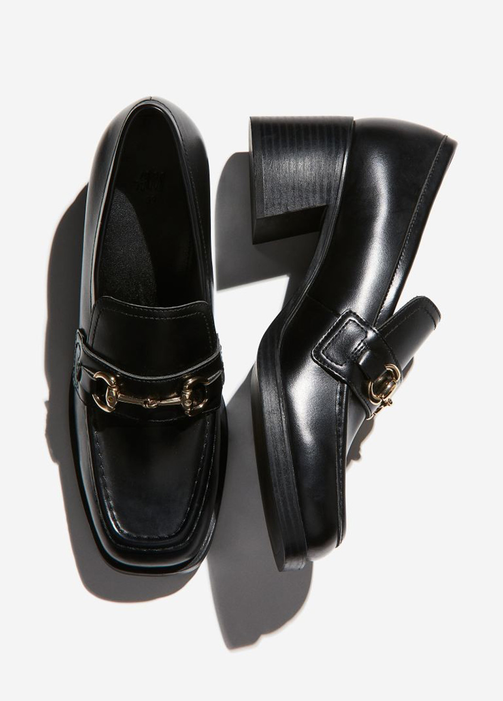 H&M Туфли лоферы черный з полиуретан, искусственная кожа, швеция — демисезон (322710600)