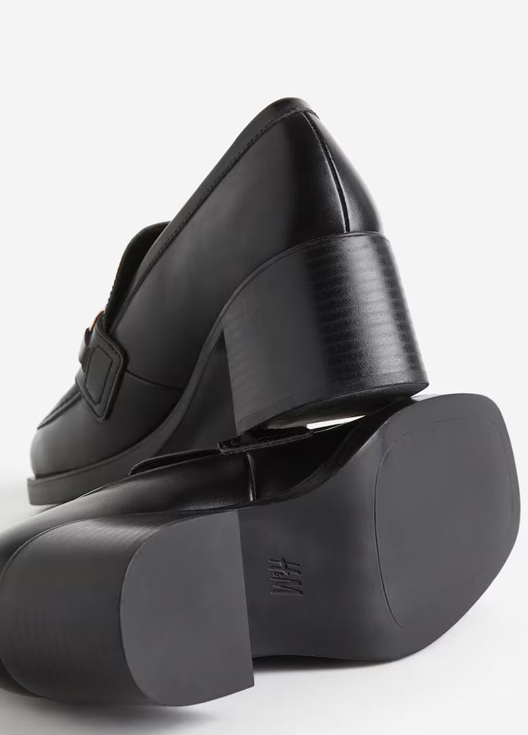 H&M Туфли лоферы черный з полиуретан, искусственная кожа, швеция — демисезон (322710600)