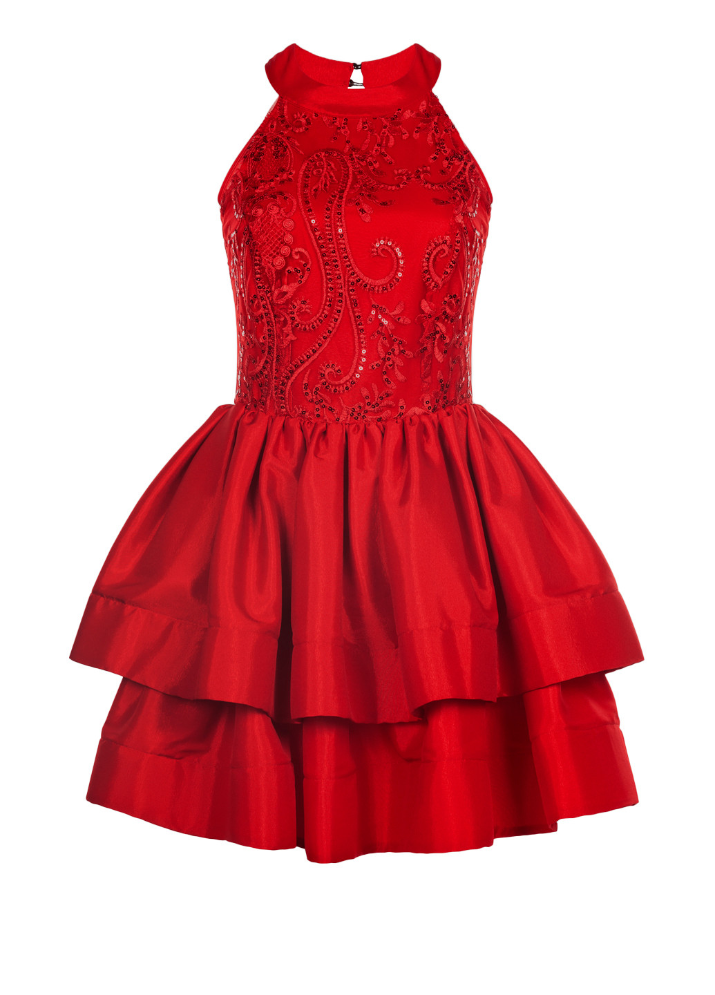 Червона вечірня міні сукня з пишною спідницею bitocone кльош, бебі долл, з пишною спідницею, з відкритими плечима No Brand однотонна