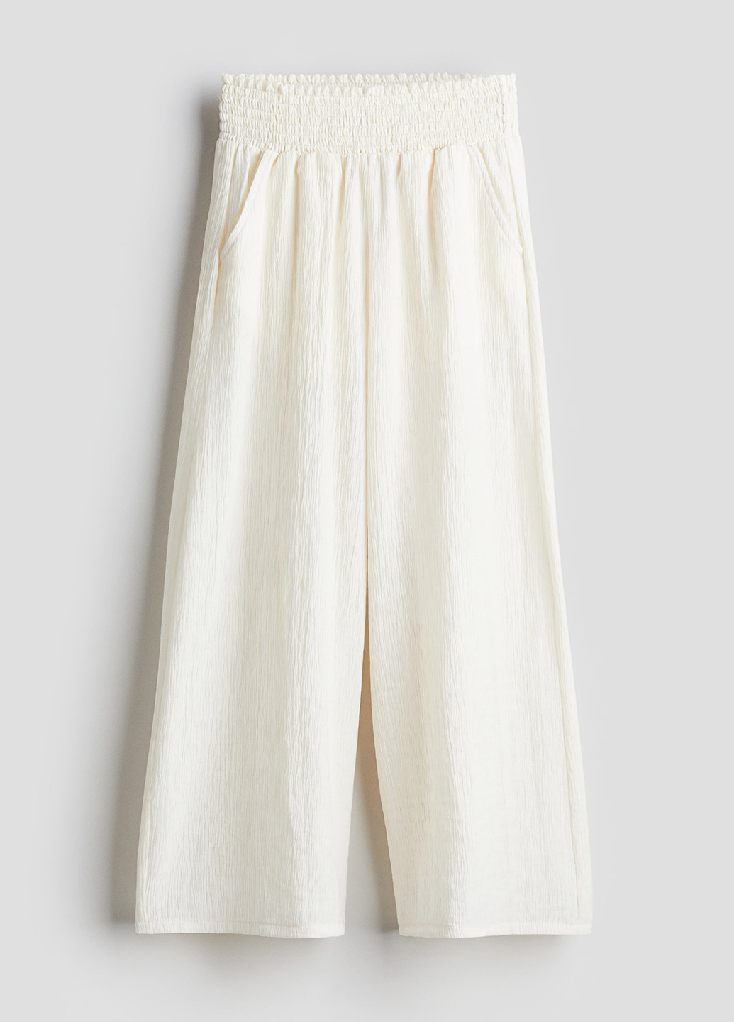 Кремовые кэжуал летние палаццо брюки H&M