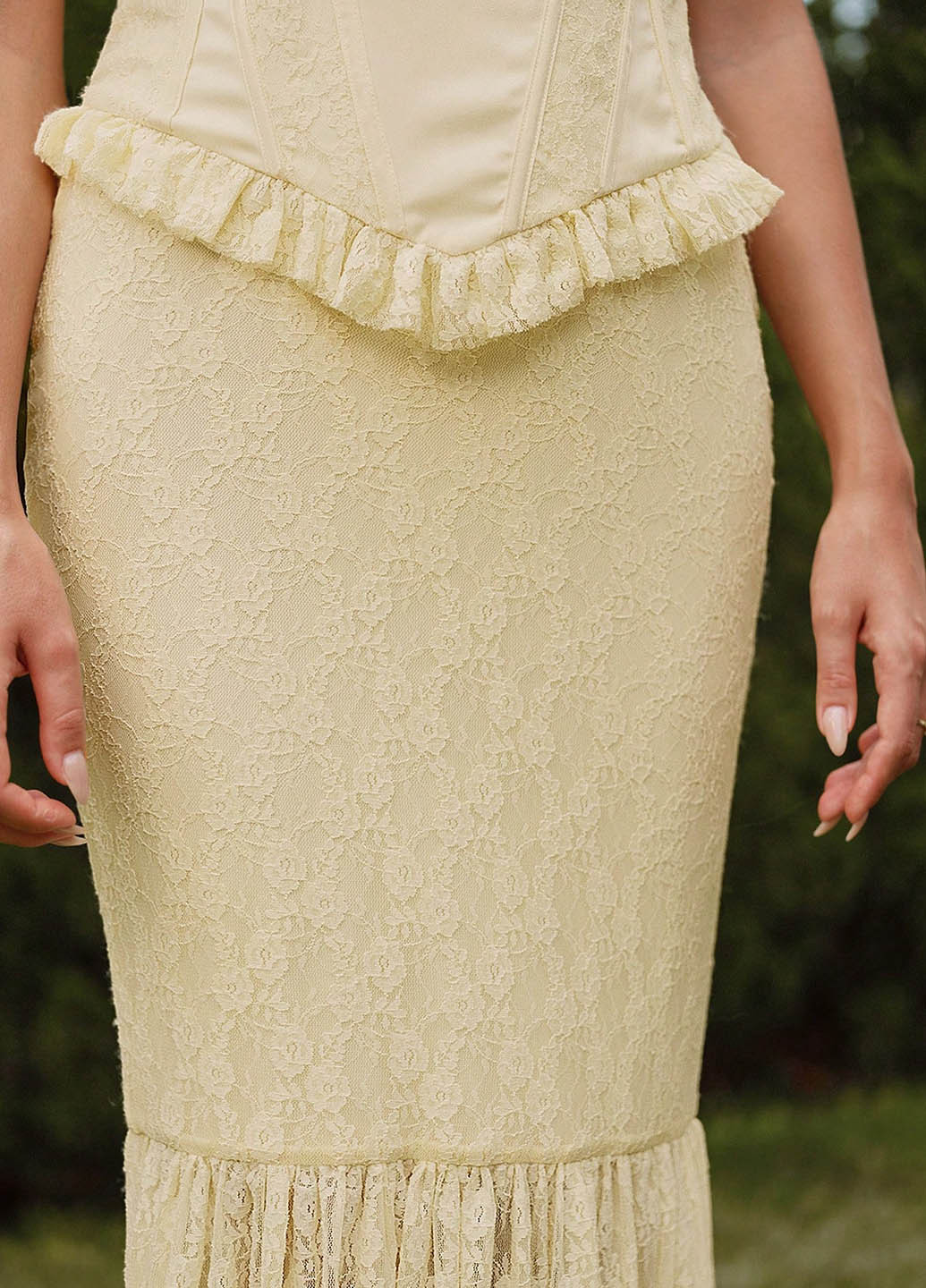 Кремовая коктейльный, вечерний однотонная юбка SHEIN годе