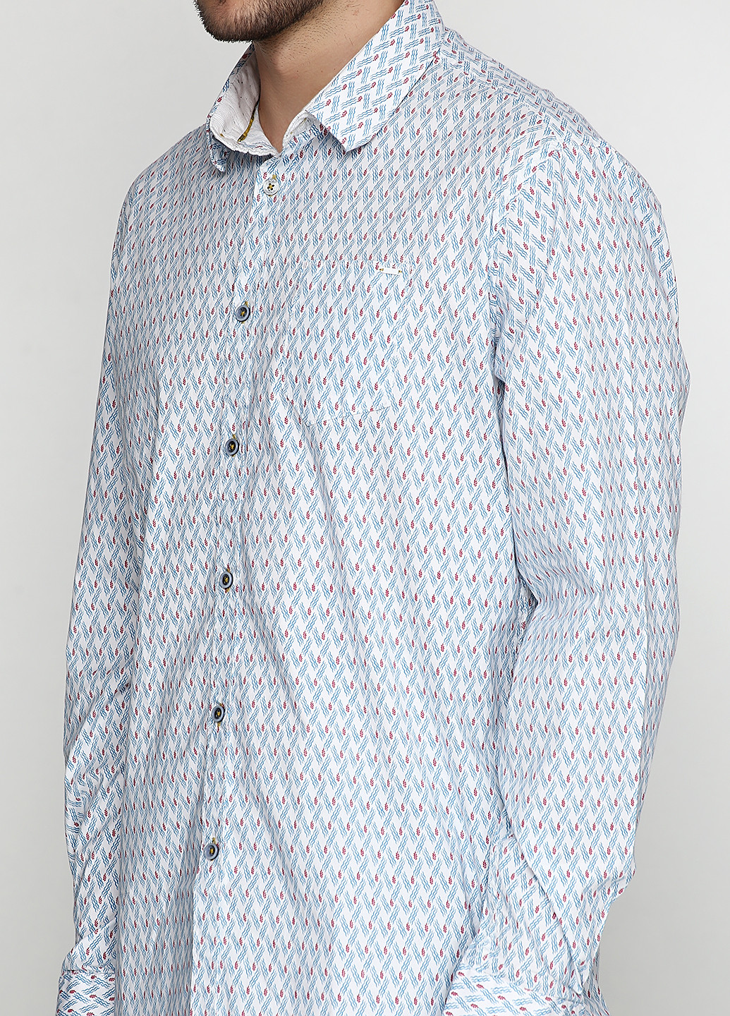 Цветная кэжуал рубашка с геометрическим узором No Excess с длинным рукавом