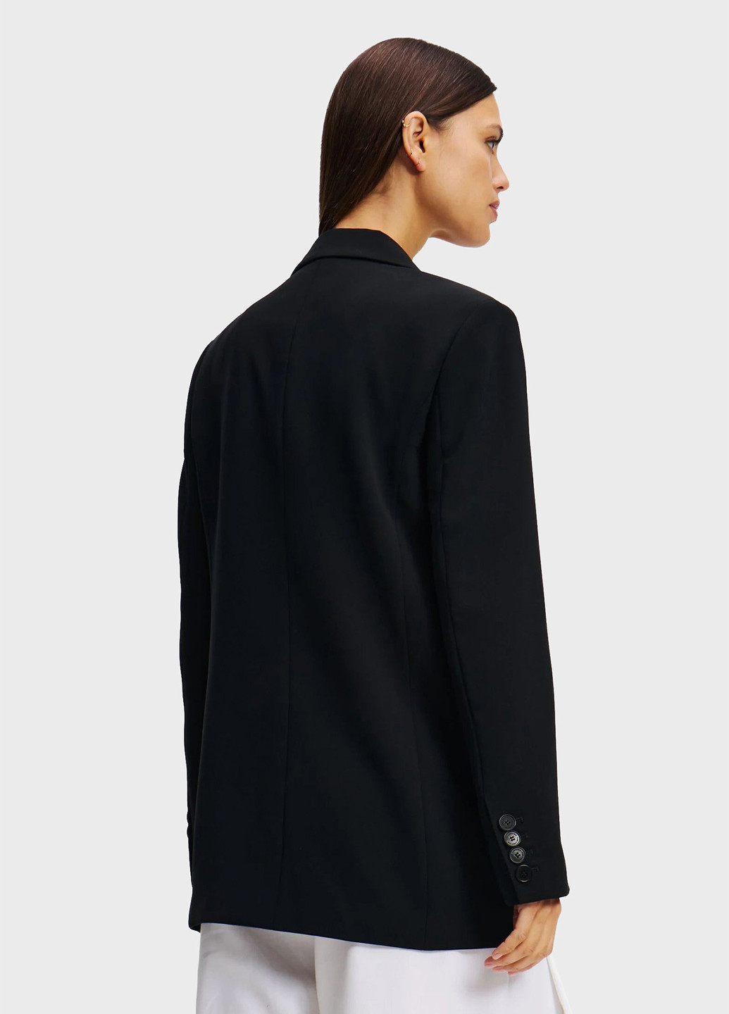 Черный женский жакет Karl Lagerfeld однотонный - всесезон