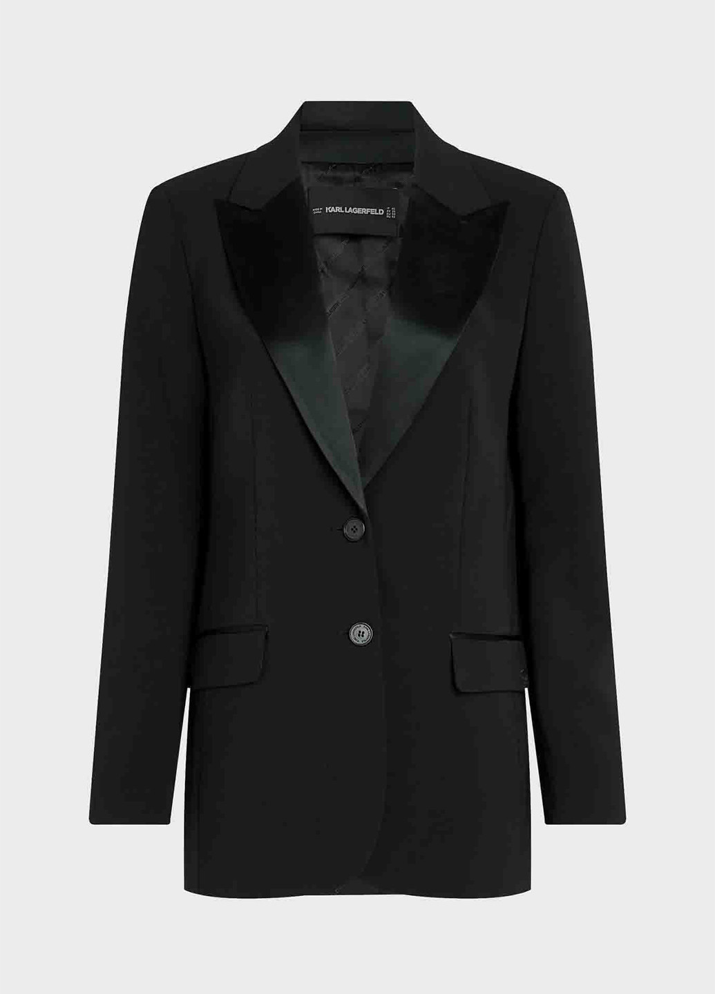 Черный женский жакет Karl Lagerfeld однотонный - всесезон