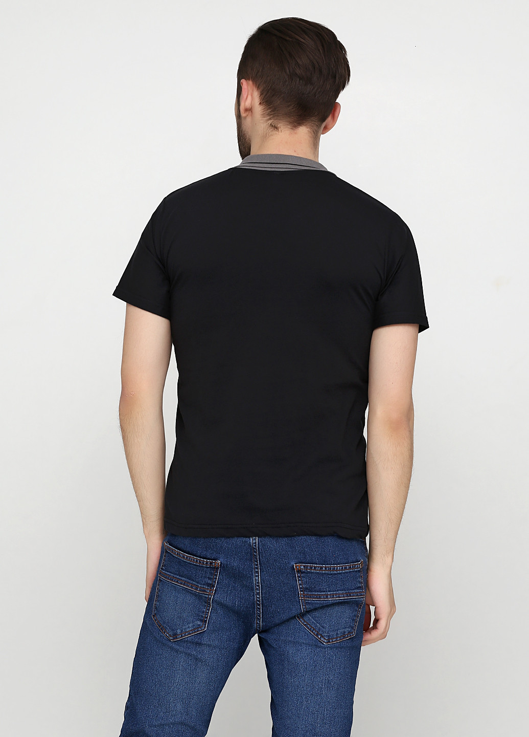 Черная футболка-поло для мужчин Chiarotex однотонная