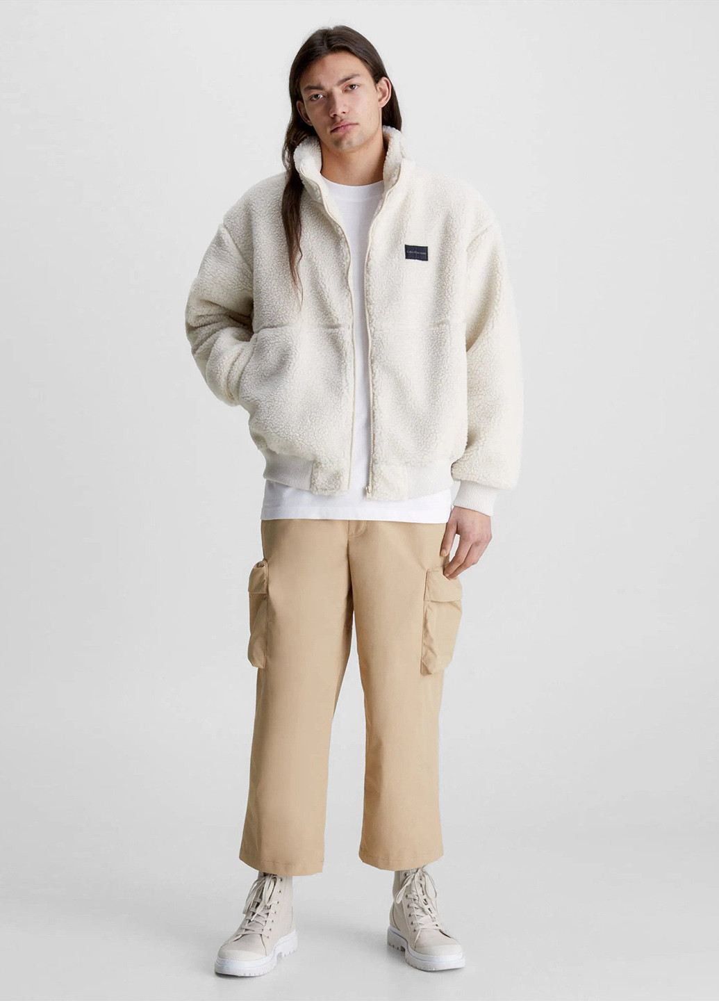 Бежевые кэжуал демисезонные карго брюки Calvin Klein Jeans