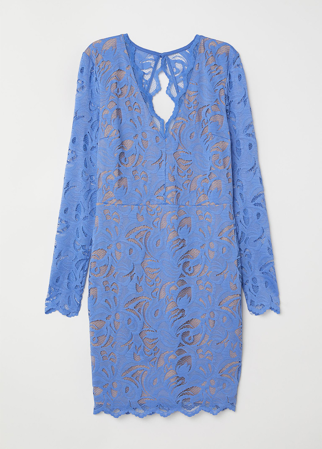 Синее коктейльное платье футляр H&M однотонное