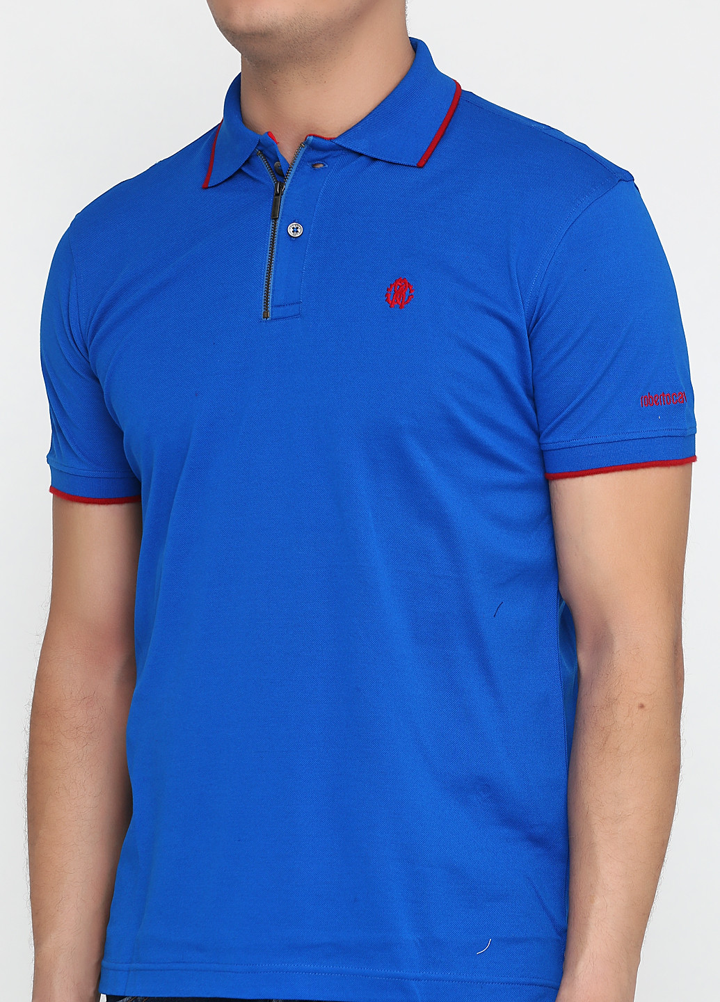 Голубой футболка-поло для мужчин Roberto Cavalli однотонная
