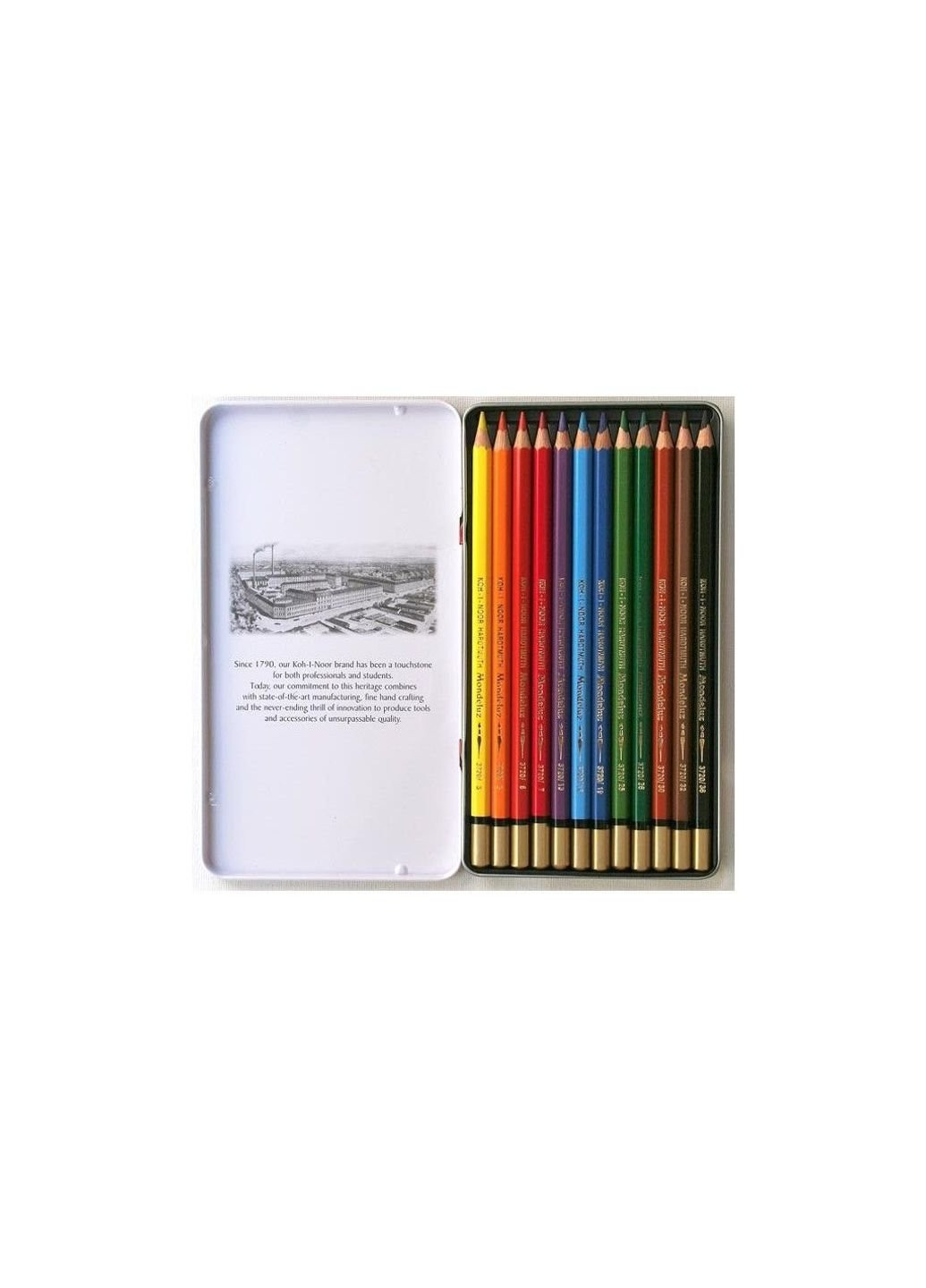 Олівці кольорові Mondeluz акварельні метал. пенал 12 кольорів (3722) Koh-I-Noor (254066432)