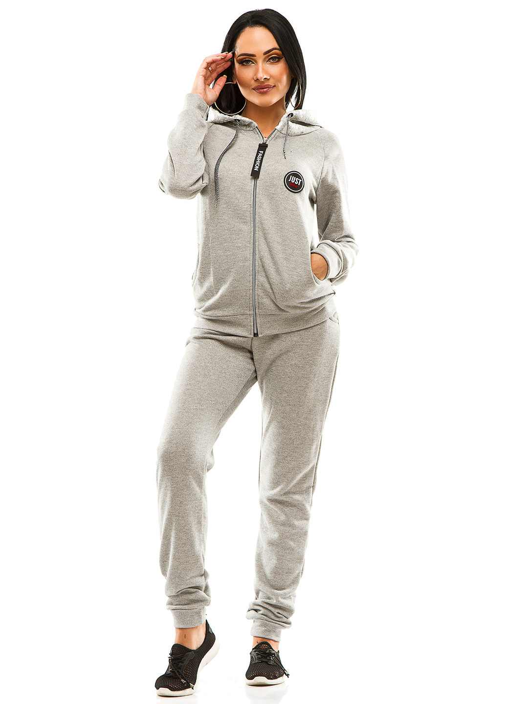 Спортивний костюм Demma з довгим рукавом меланж світло-сірий спортивний