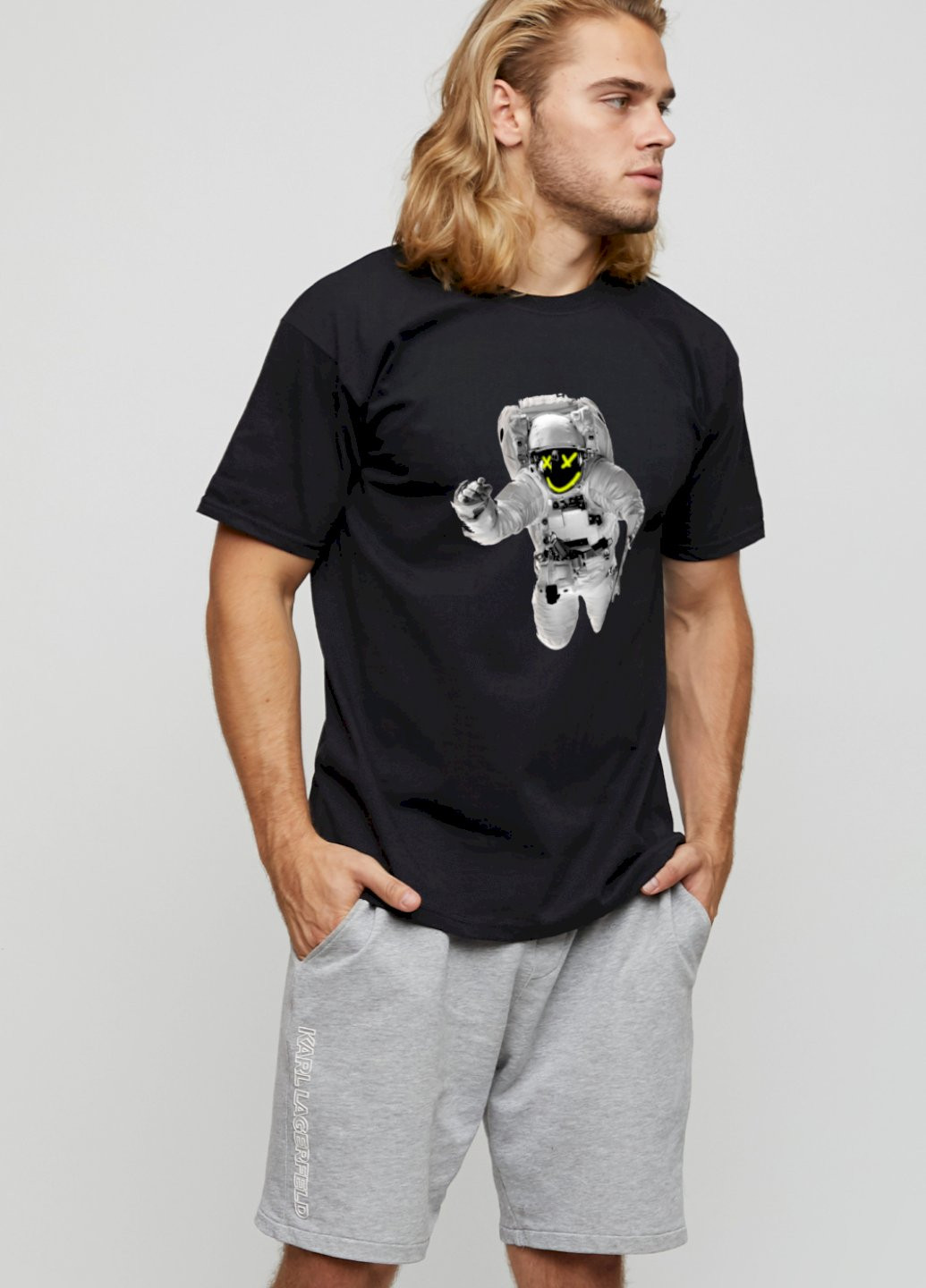 Черная футболка мужская basic /air print/ YAPPI