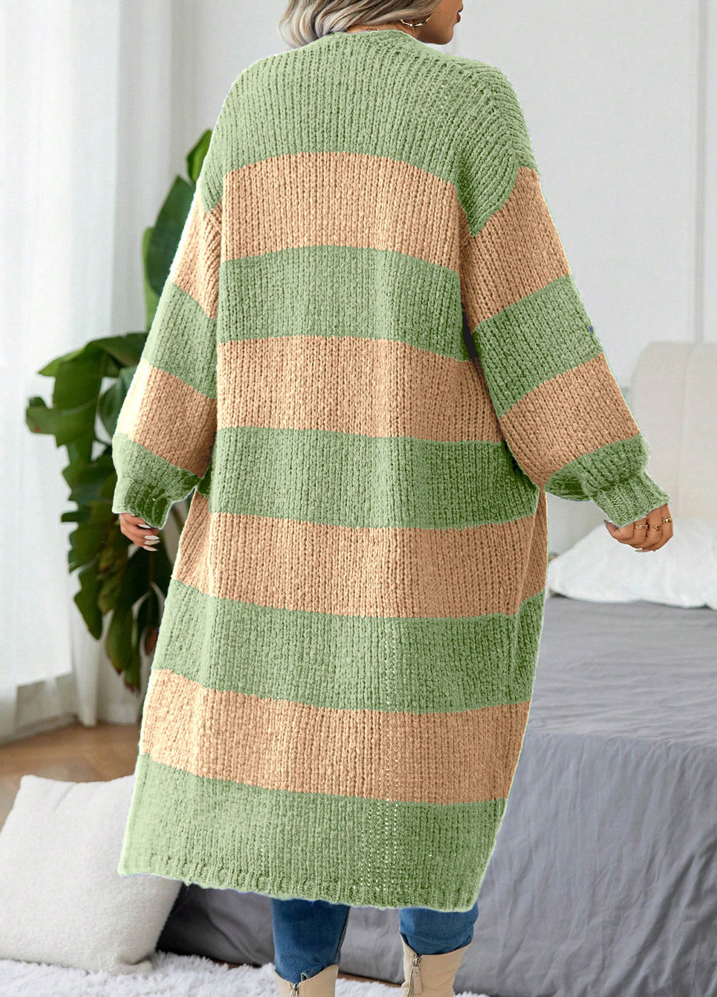 Лаймовый демисезонный кардиган SHEIN