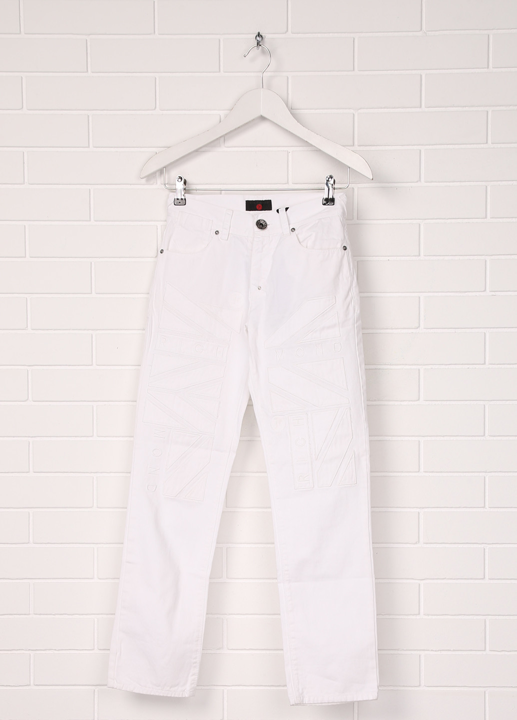 Белые кэжуал демисезонные прямые брюки Richmond