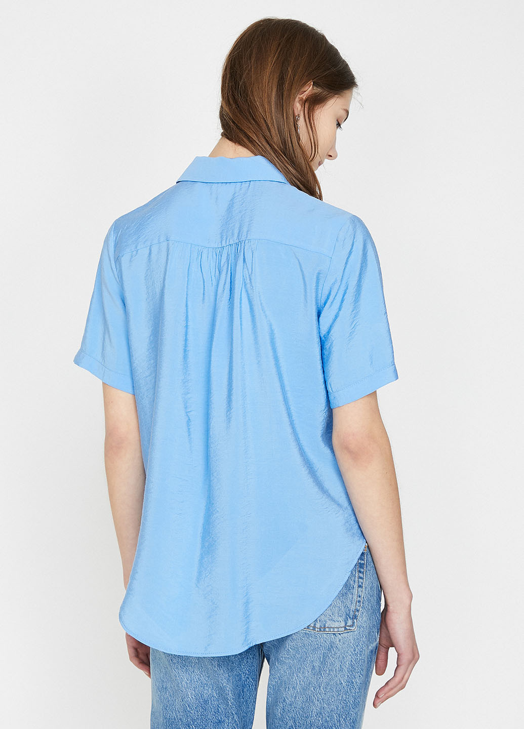 Голубой кэжуал рубашка однотонная KOTON