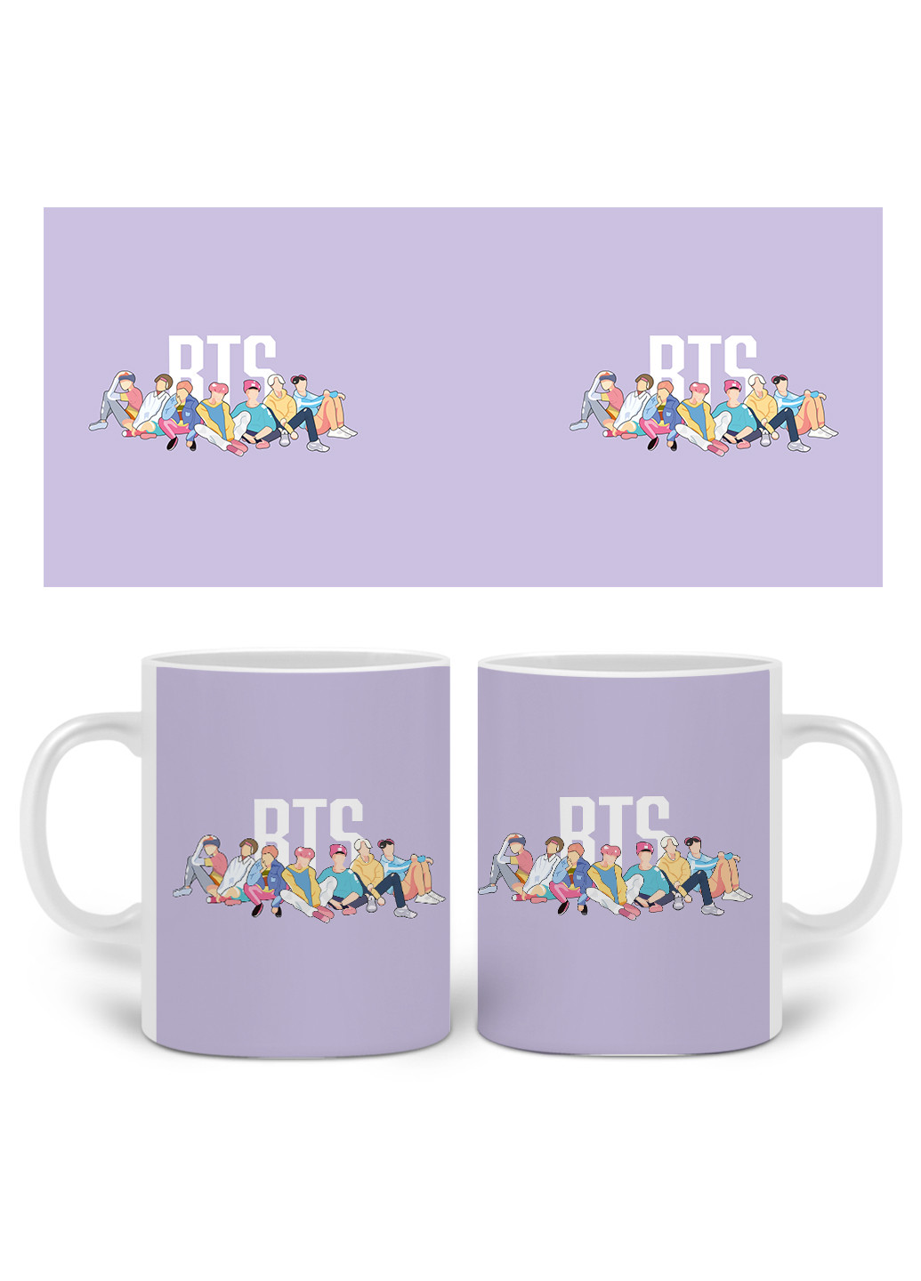 Кружка БТС (BTS) 330 мл горнятко керамічне (20259-1061) MobiPrint (219778122)