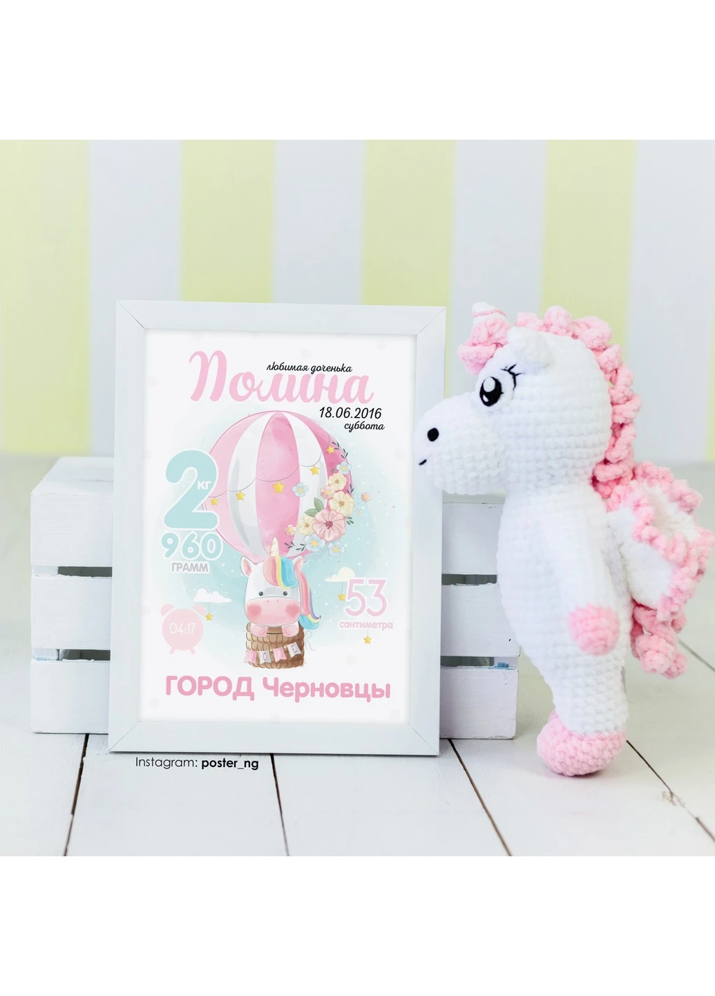 Метрика постер Повітряна подорож HeyBaby (254913488)