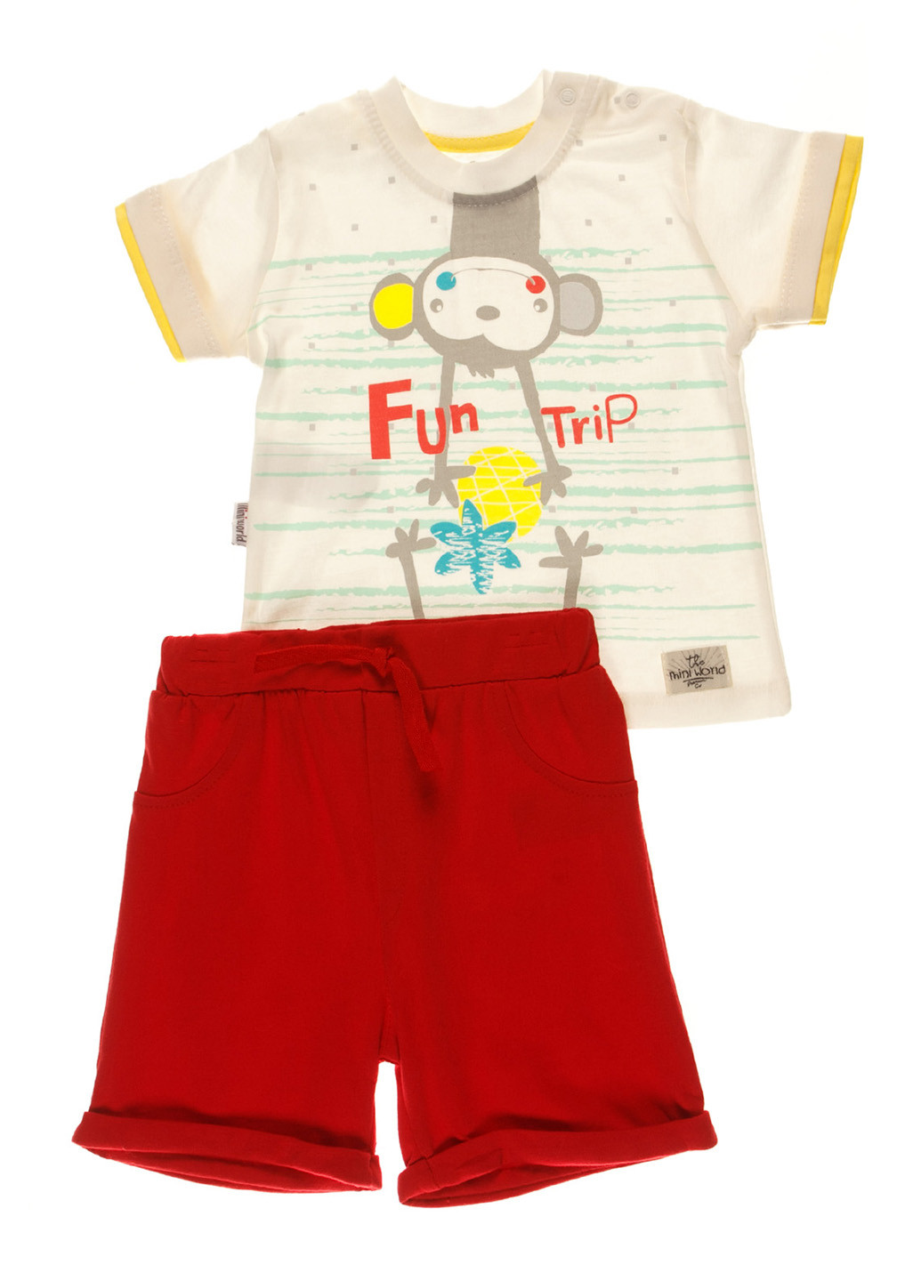 Красный летний комплект (футболка, шорты, косынка) Miniworld