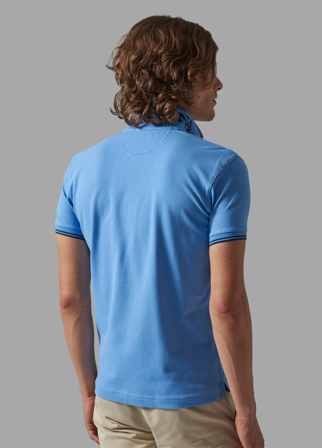 Голубой футболка-поло для мужчин La Martina с логотипом