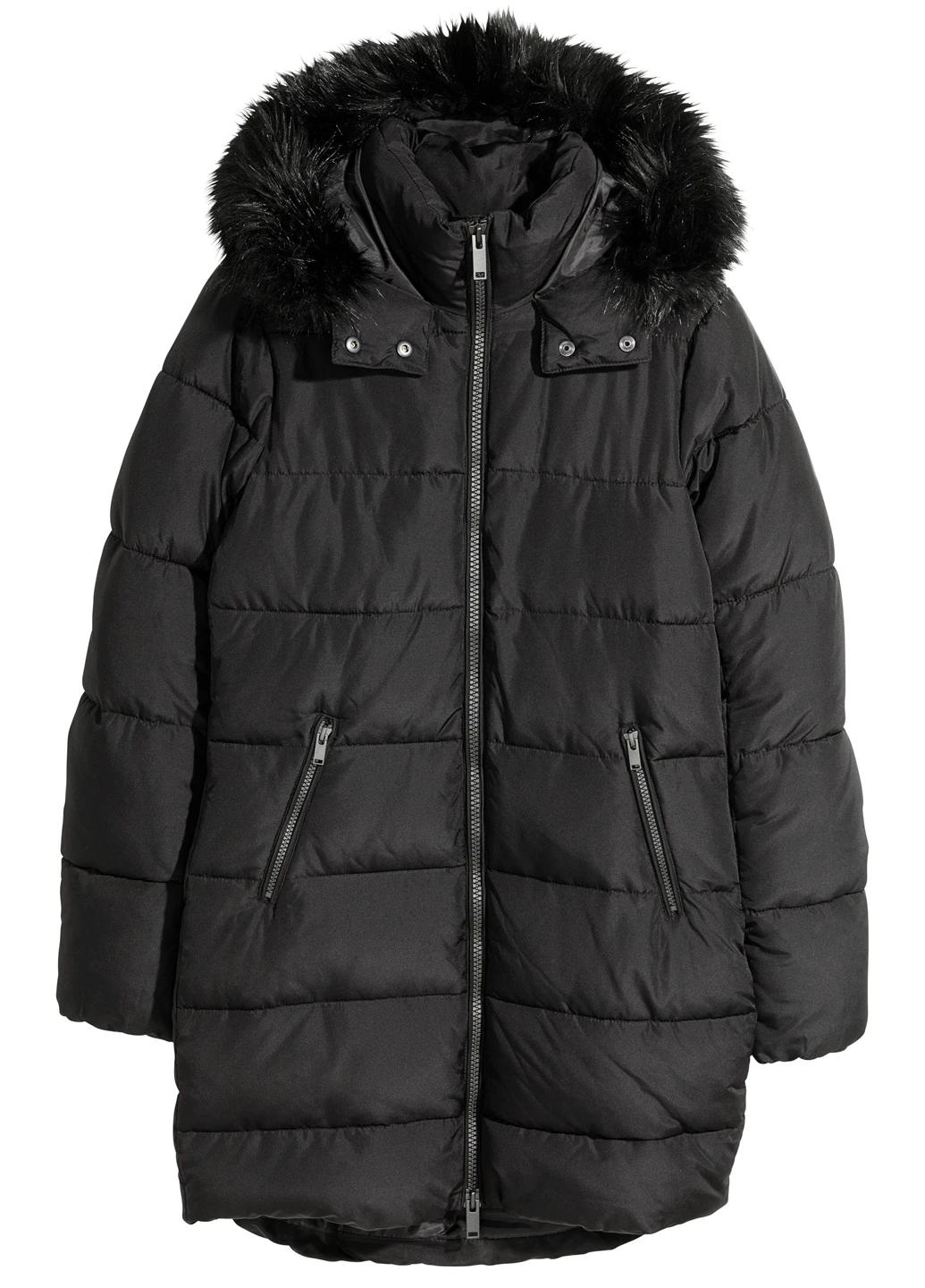 Черная зимняя куртка H&M