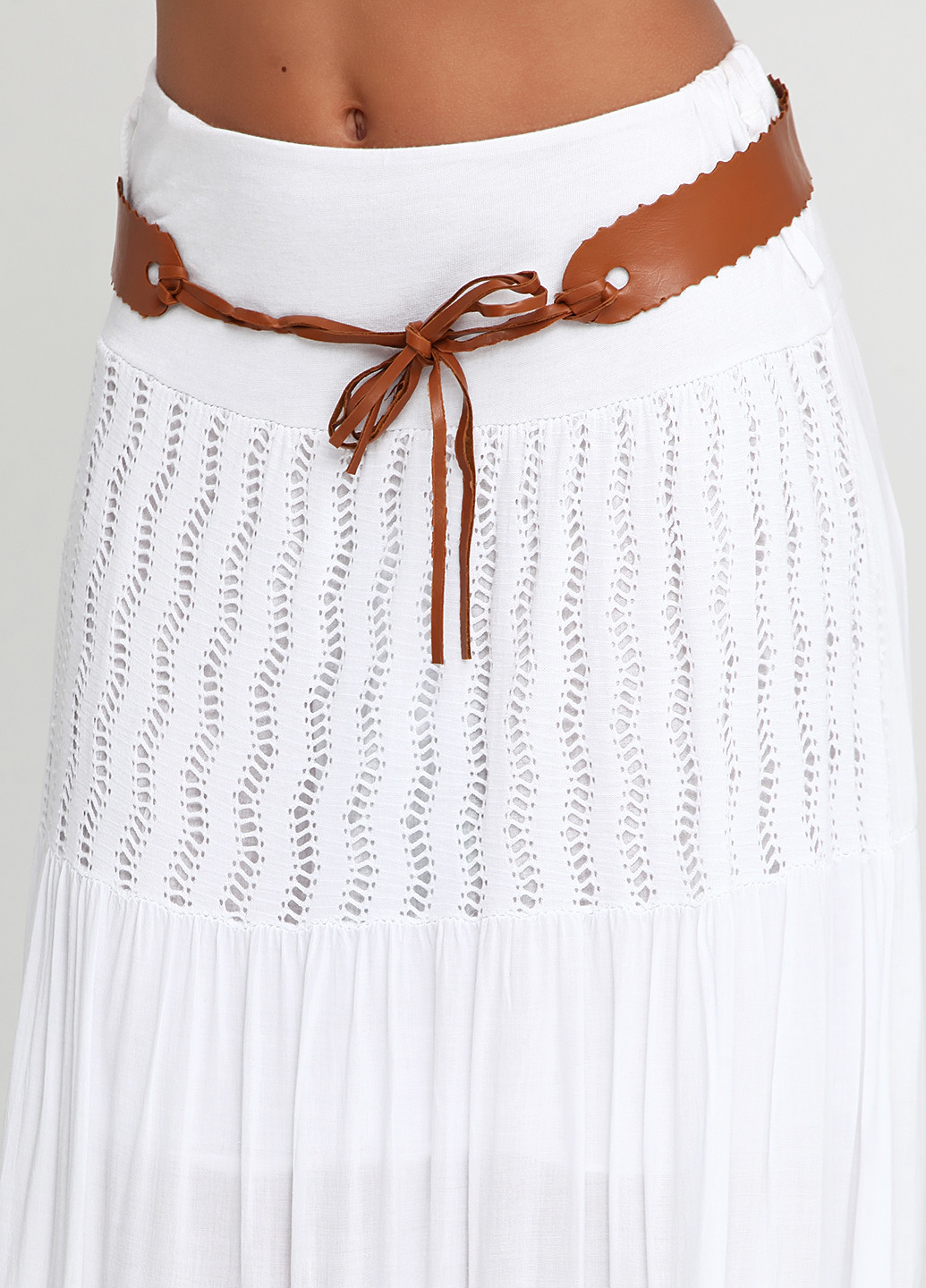 Белая кэжуал однотонная юбка Moda in Italy