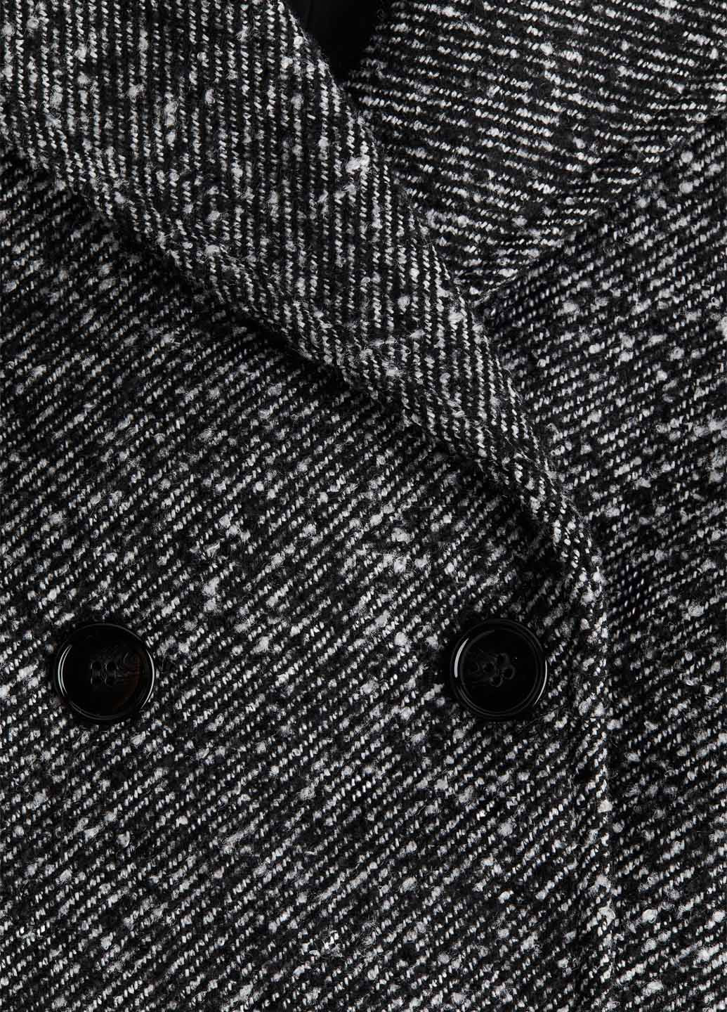 Черно-белое Кэжуал полупальто двубортное H&M меланж