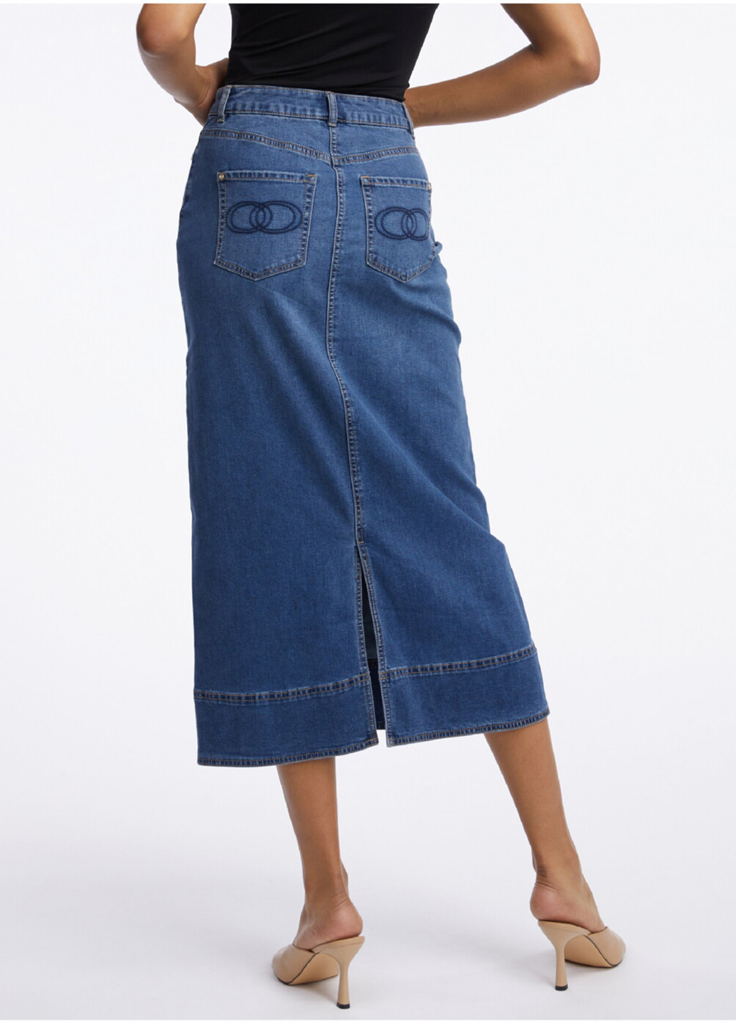 Синяя джинсовая, кэжуал однотонная юбка Orsay