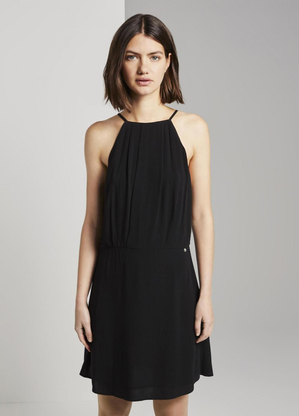 Чорна кежуал сукня кльош Tom Tailor однотонна