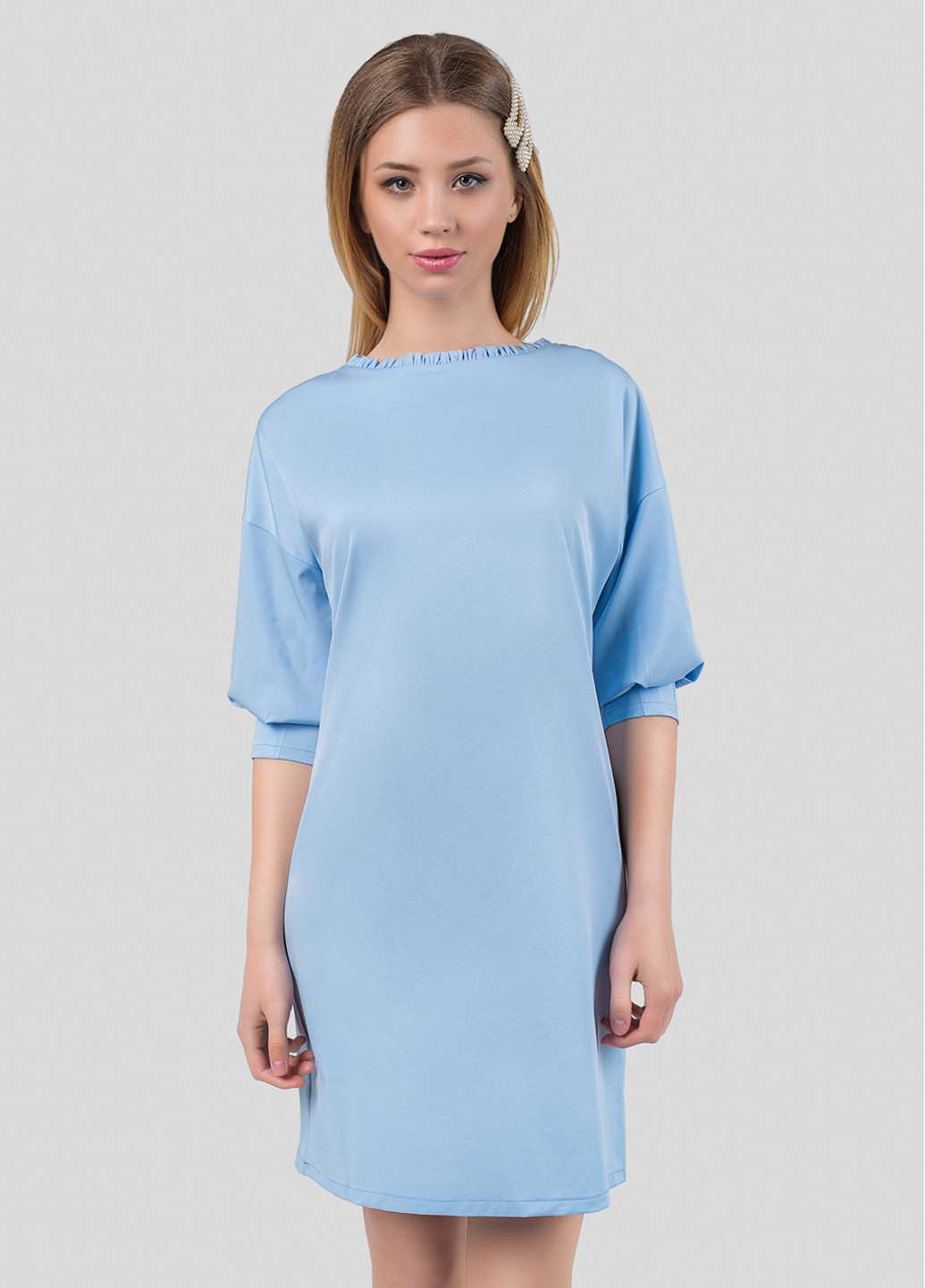 Голубое кэжуал платье Azuri однотонное