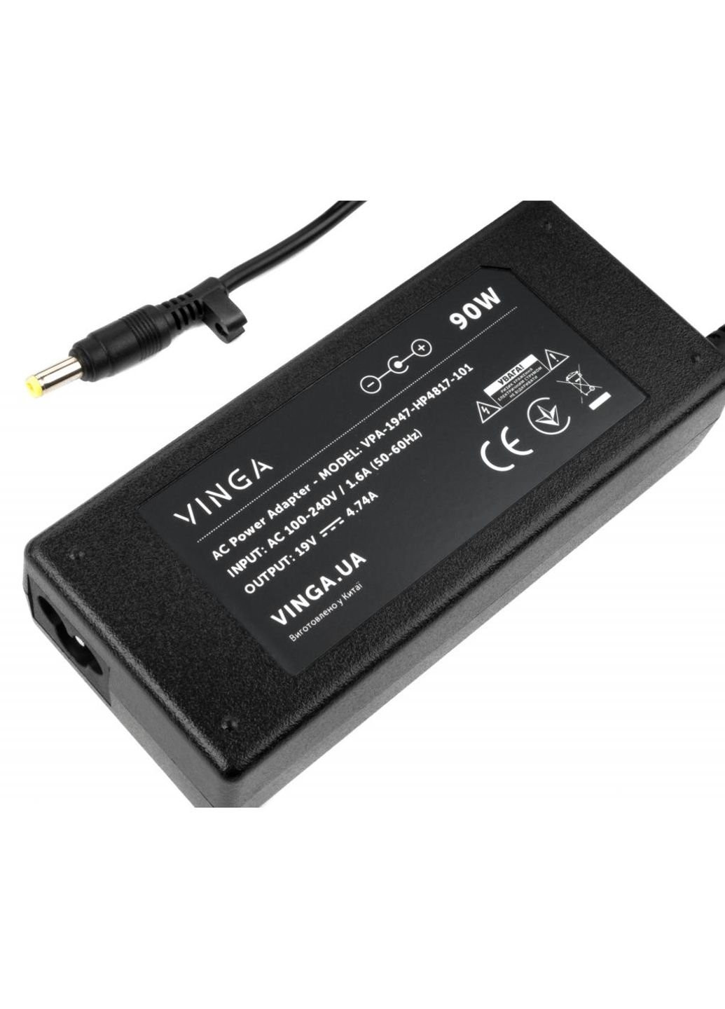 Джерело живлення до ноутбука HP 90W 19V 4.74A Connector 4.8 * 1.7 (VPA-1947-HP4817-101) Vinga HP 90W 19V 4.74A разъем 4.8*1.7 (250054269)