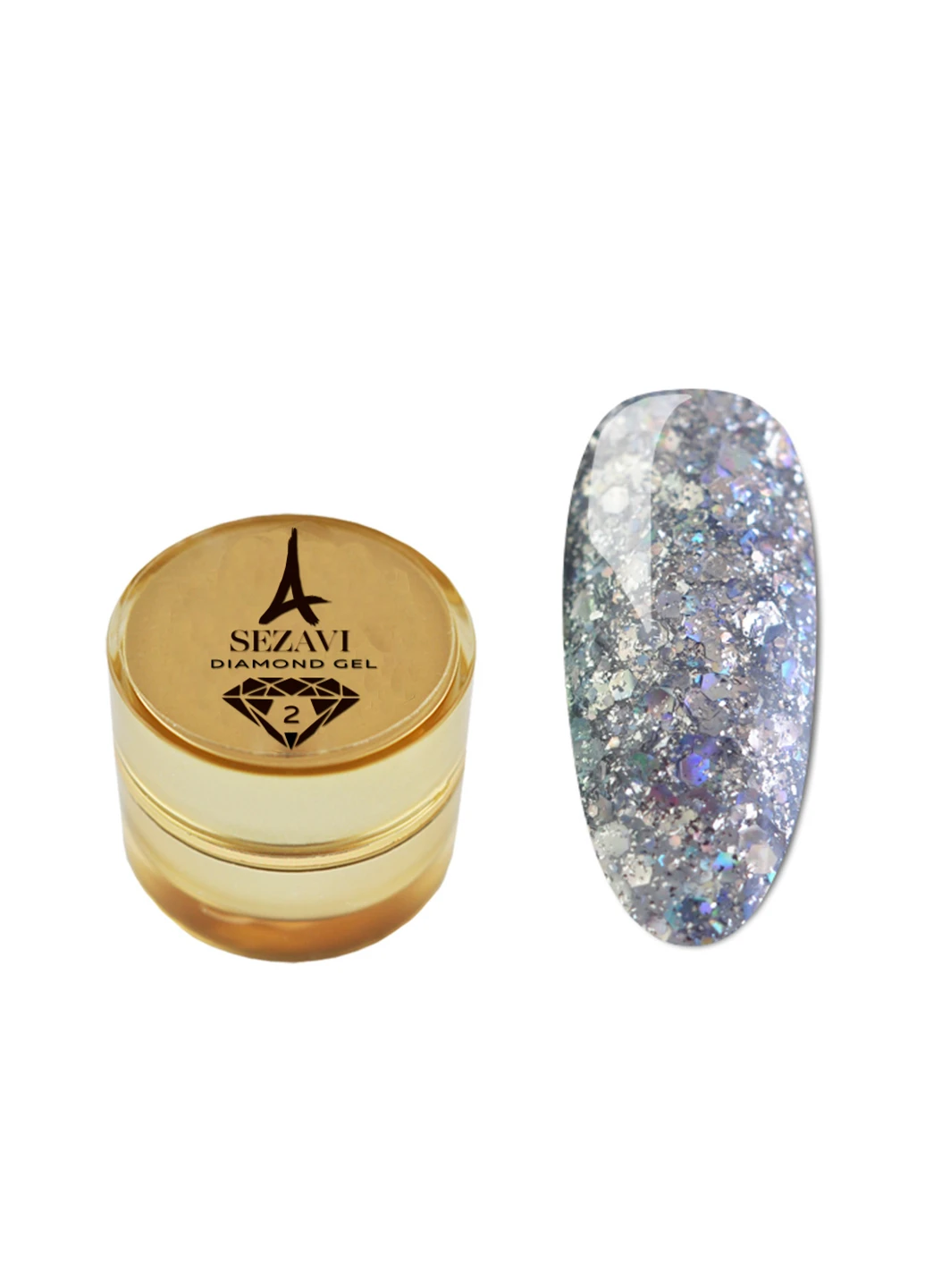 Рідкі блискітки DIAMOND №2 (Сріблястий), 5Г SEZAVI (215313173)