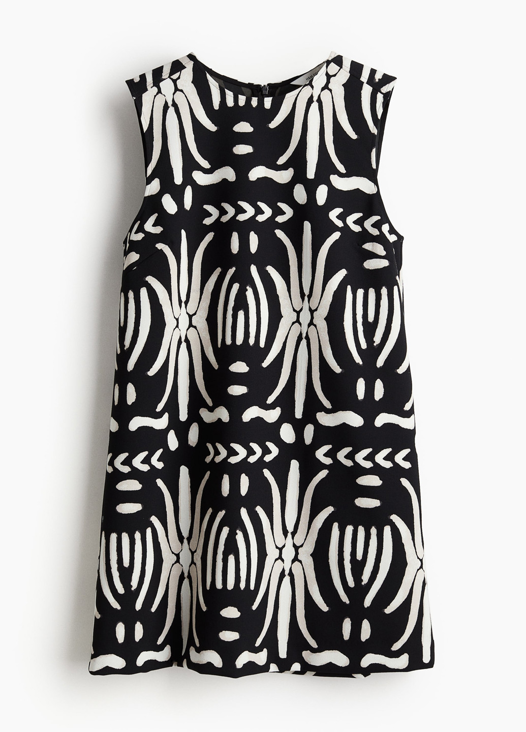 Черно-белое кэжуал платье а-силуэт H&M с абстрактным узором