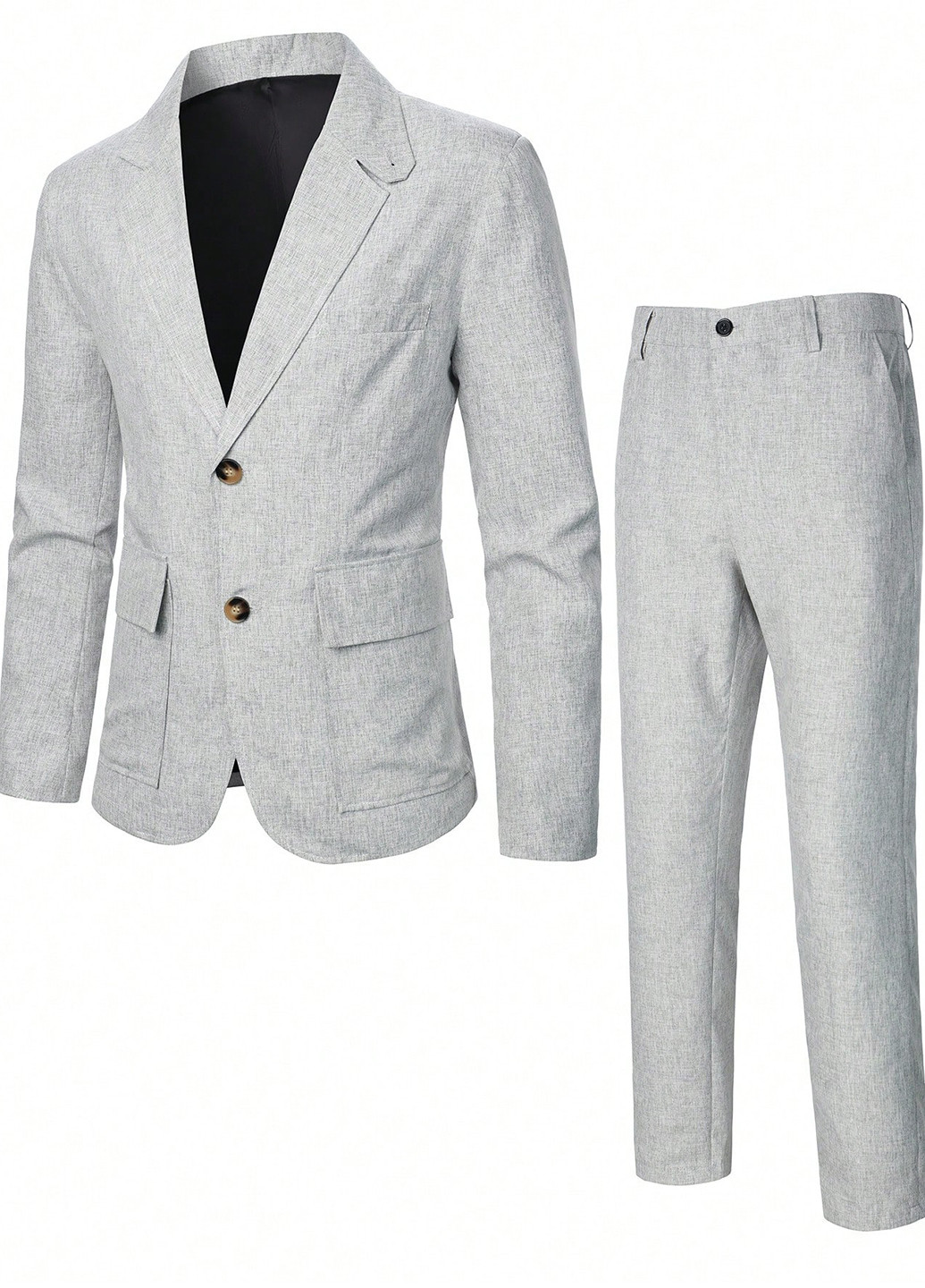 Сірий демісезонний костюм (піджак, штани) брючний SHEIN