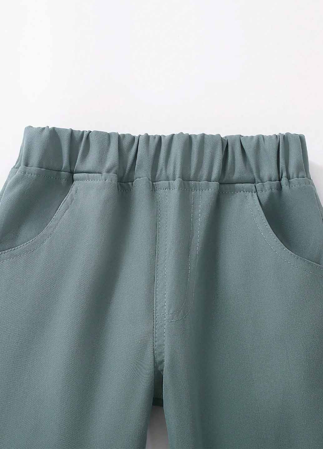 Бирюзовые кэжуал демисезонные брюки зауженные SHEIN