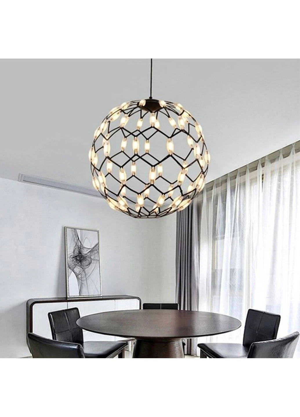 Люстра стельова LED D1289/400-bk-k Чорний 42х40х40 див. Sunnysky (253528023)